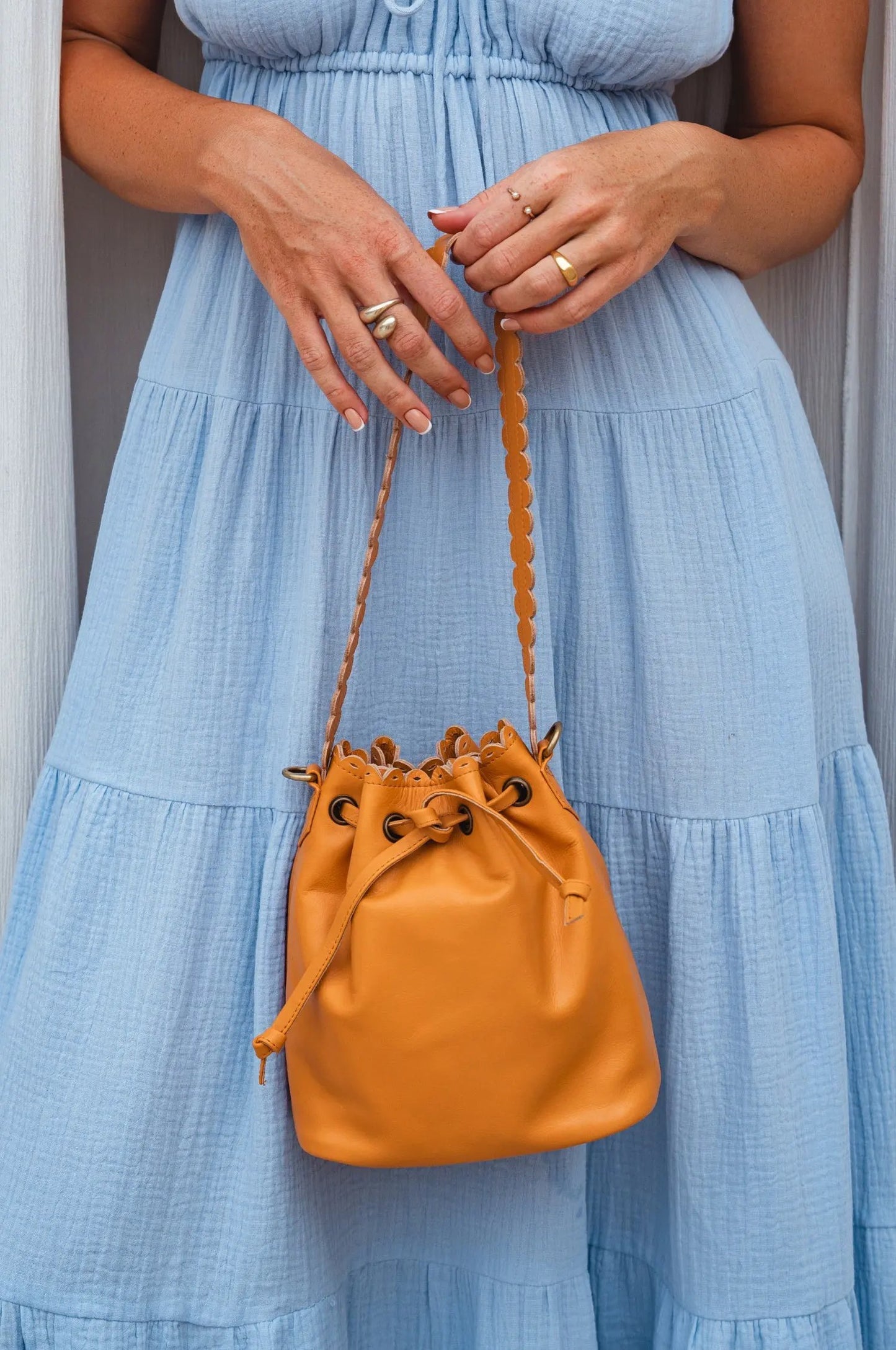 Luisa Scalloped Bucket Bag by ELF