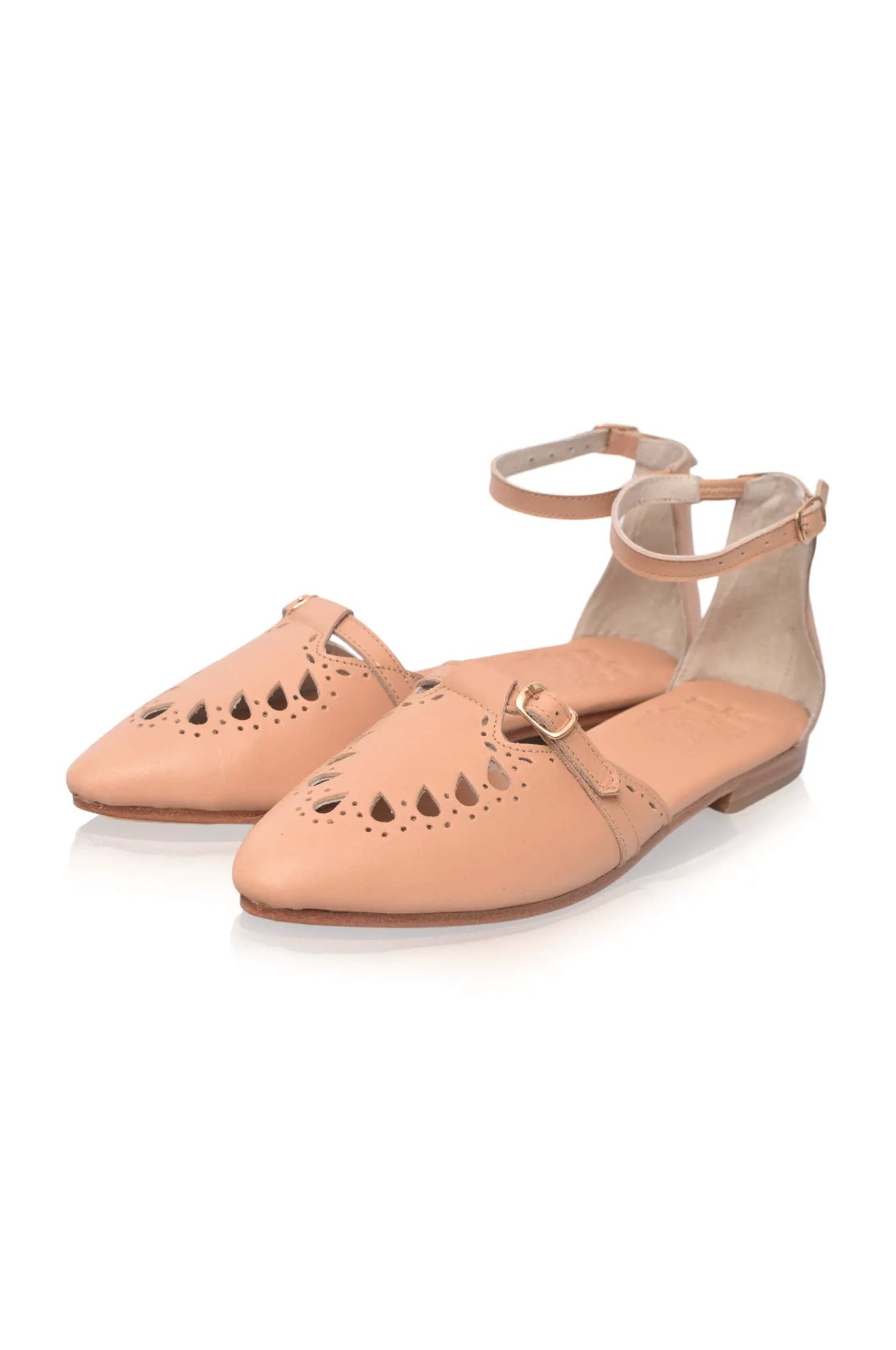 Lycette Pointed Toe Leather Flats by ELF