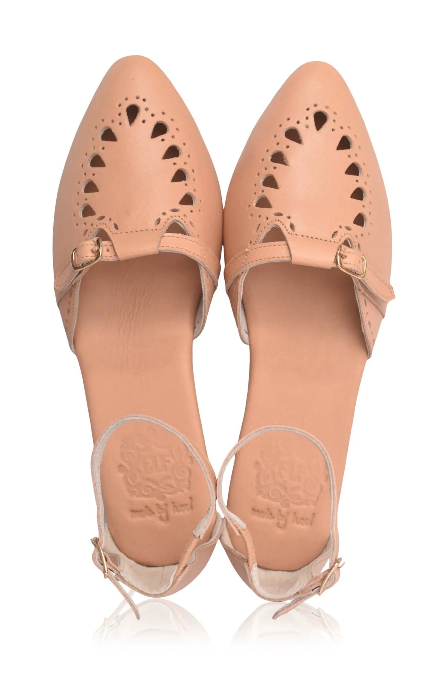 Lycette Pointed Toe Leather Flats by ELF