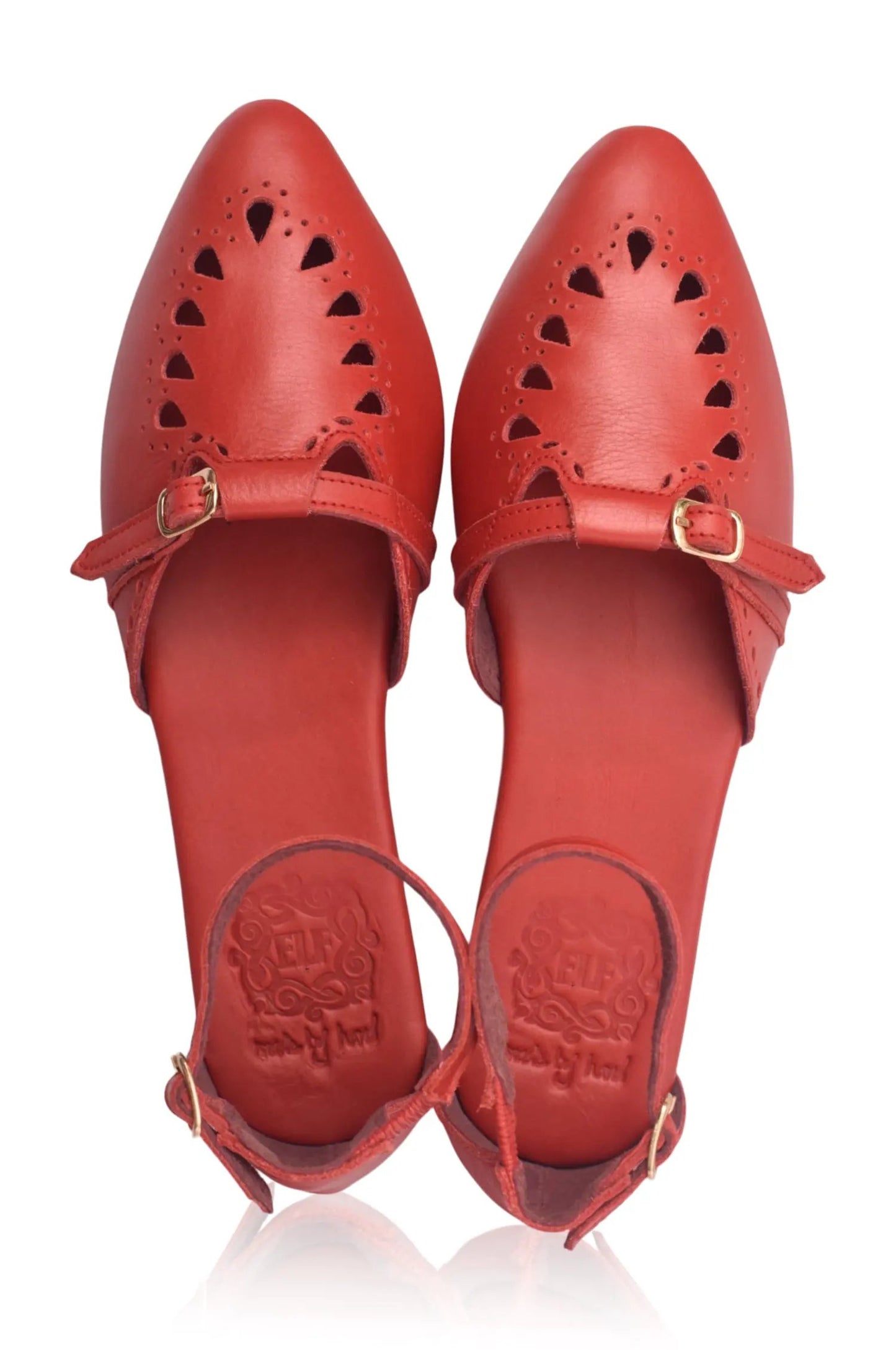 Lycette Pointed Toe Leather Flats by ELF