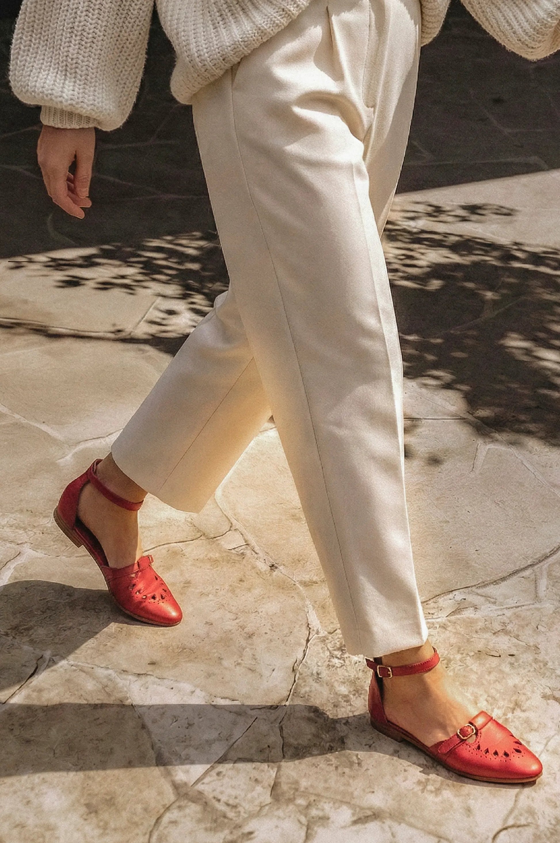 Lycette Pointed Toe Leather Flats by ELF