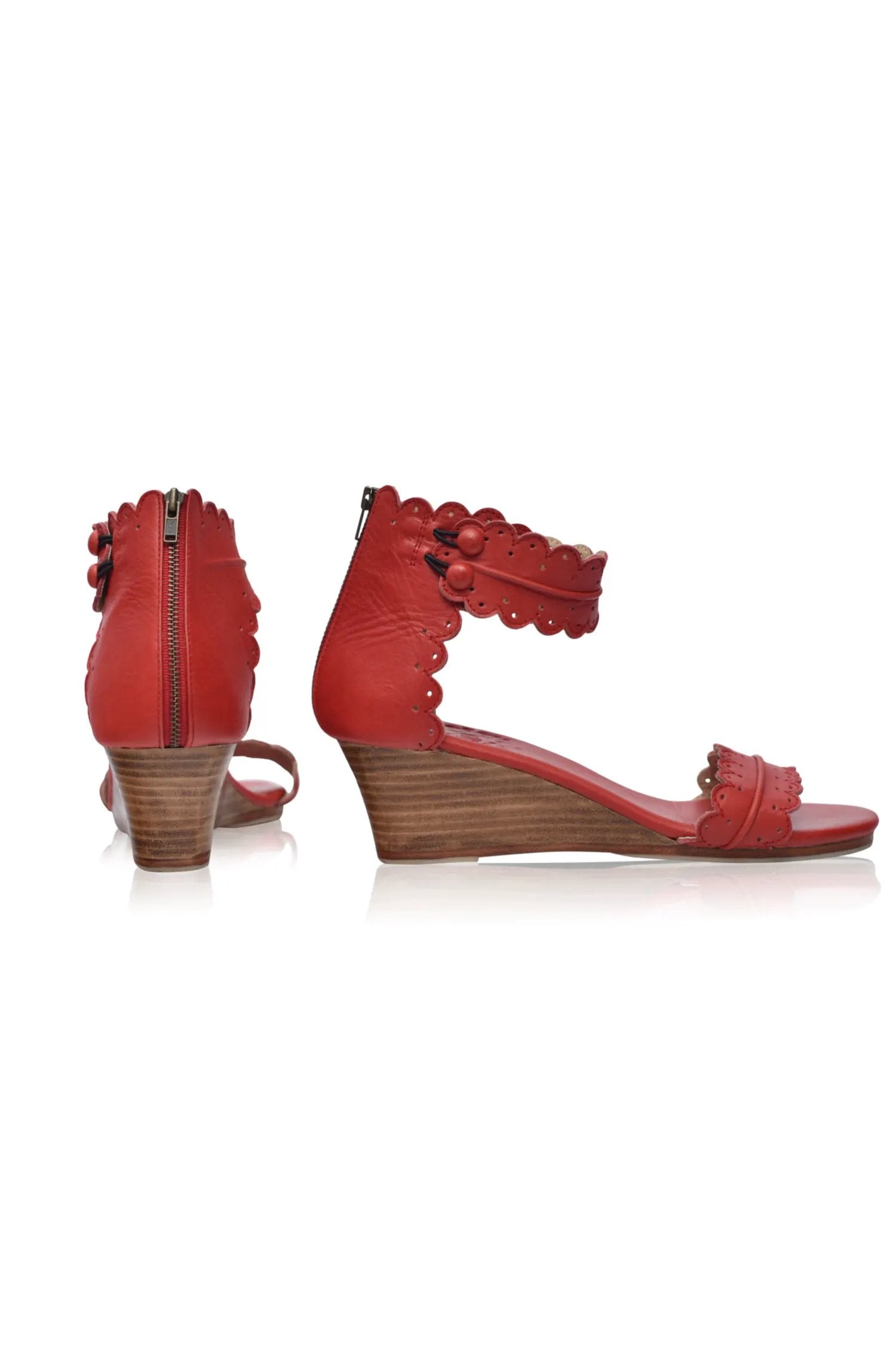 Magdalena Wooden Wedge Sandals by ELF