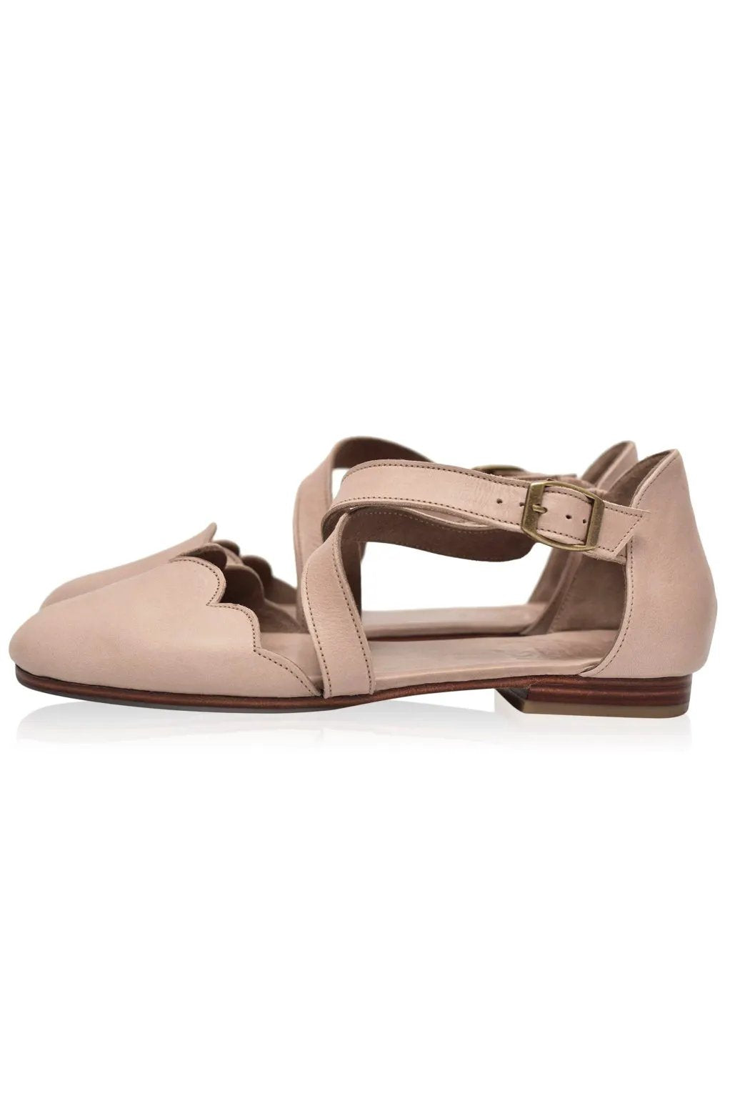 Mangrove Cross-Strap Leather Ballet Flats by ELF