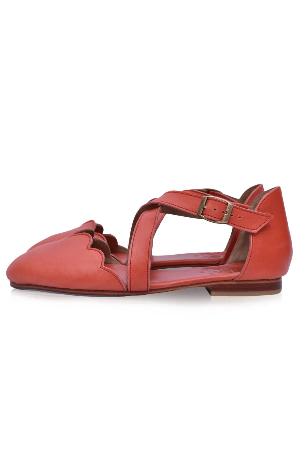 Mangrove Cross-Strap Leather Ballet Flats by ELF