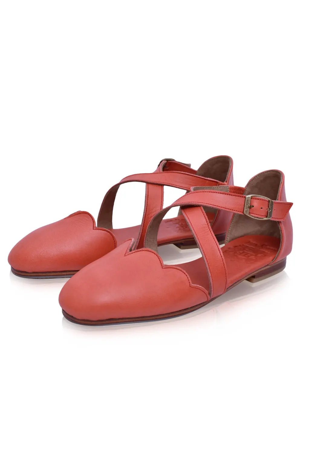 Mangrove Cross-Strap Leather Ballet Flats by ELF
