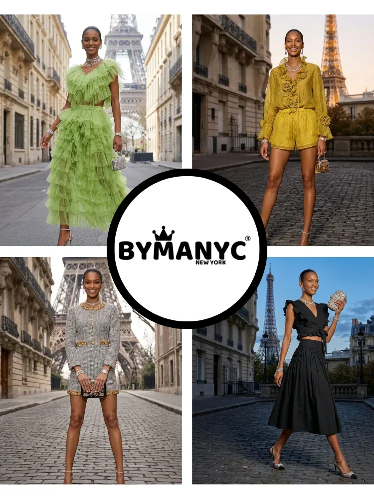 Montmartre Romantic Floral Embroidered Matching Set For Women BYMANYC New York by BYMANYC ® New York