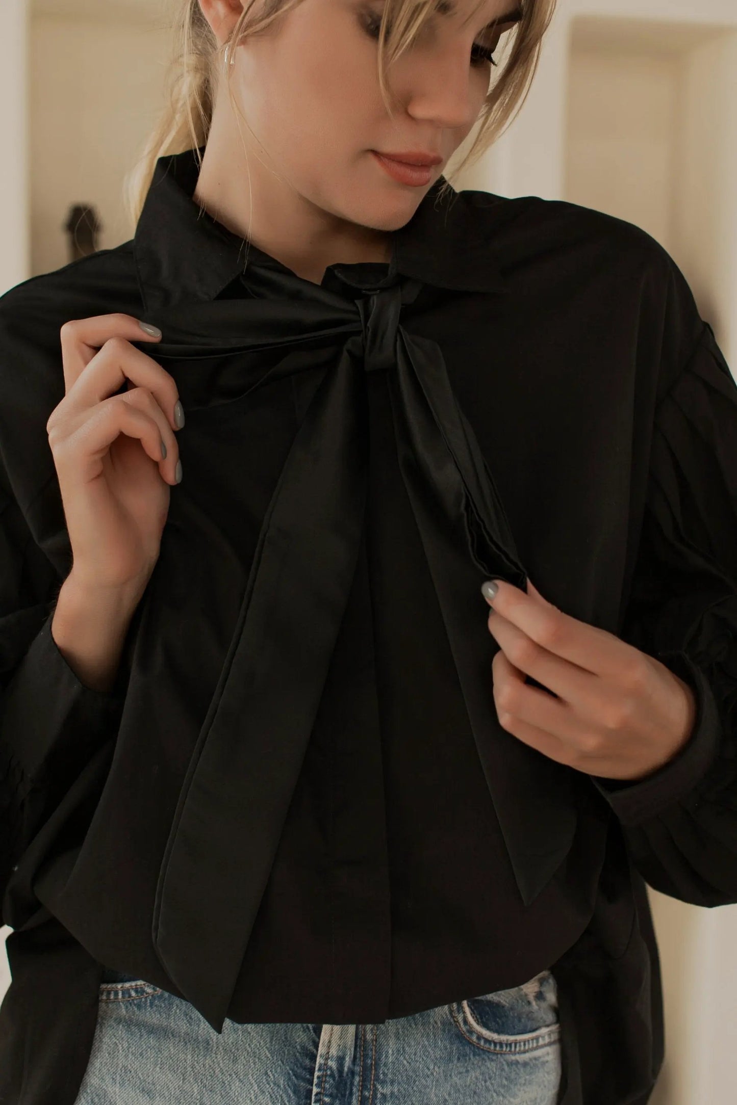 Merci Balloon Sleeve Oversized Shirt (Sale) by ELF