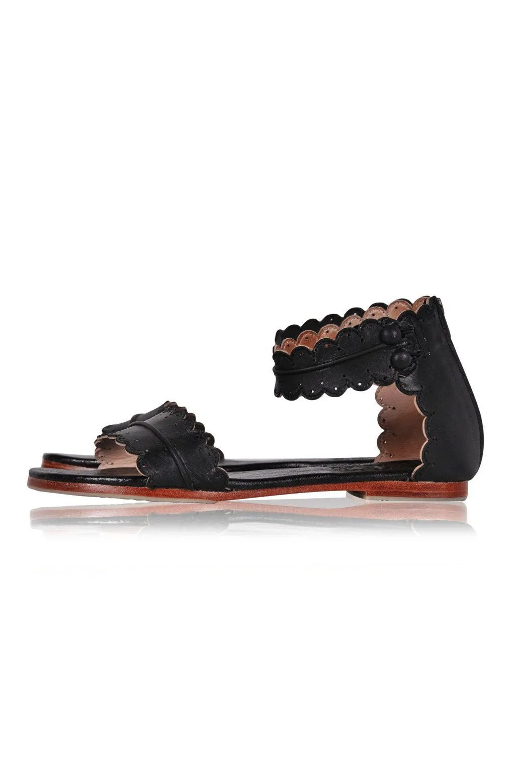 Midsummer White Bridal Leather Sandals by ELF