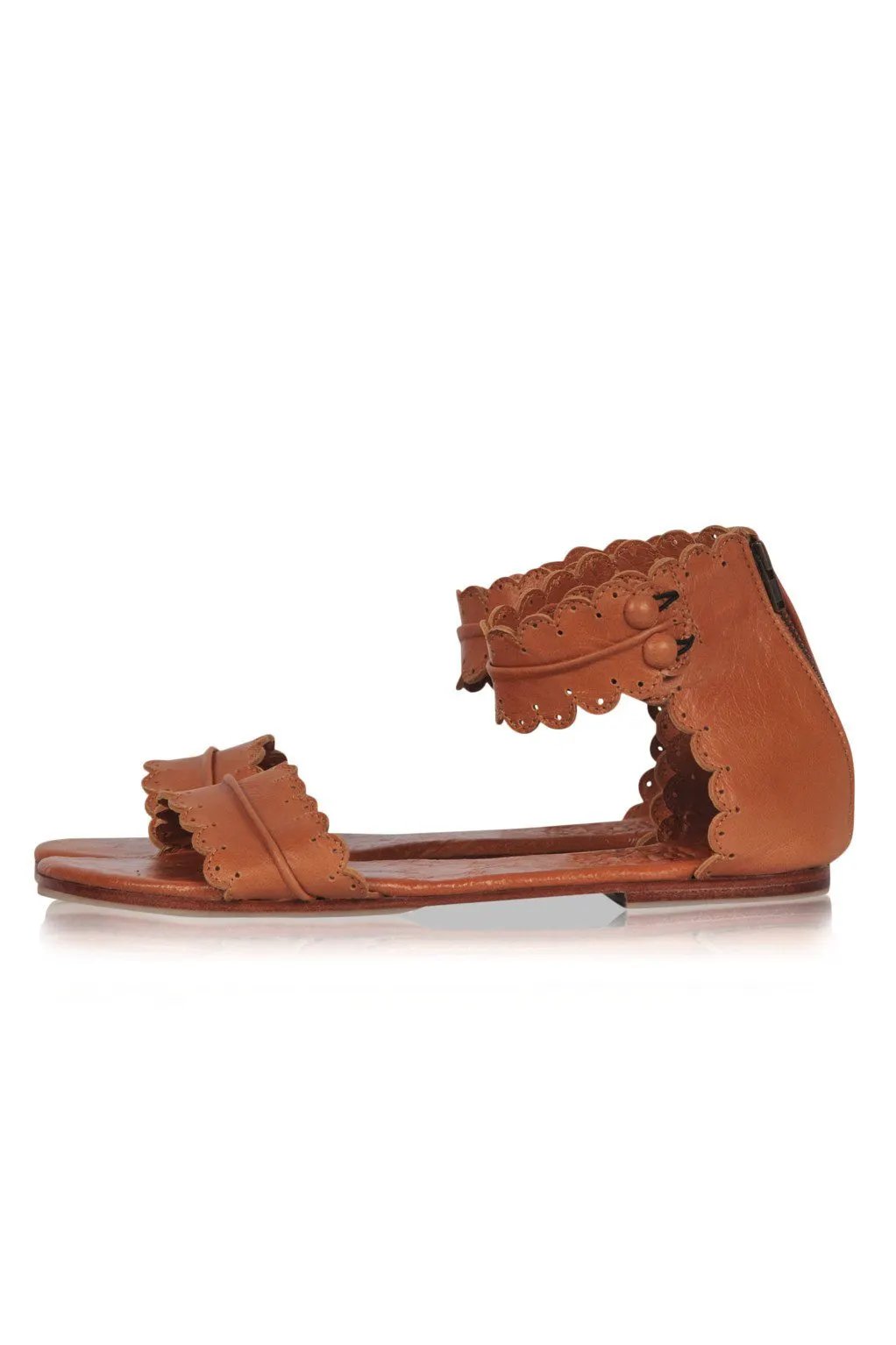 Midsummer White Bridal Leather Sandals by ELF