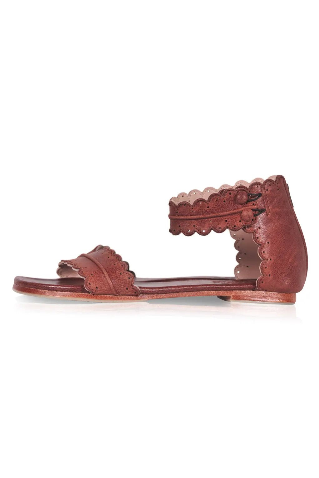Midsummer Scalloped Leather Sandals (Sz. 10.5) by Local