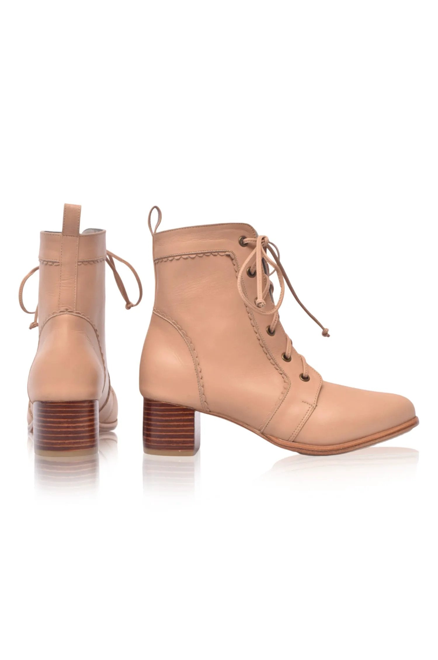 Mon Reve Lace-Up Leather Ankle Booties by ELF