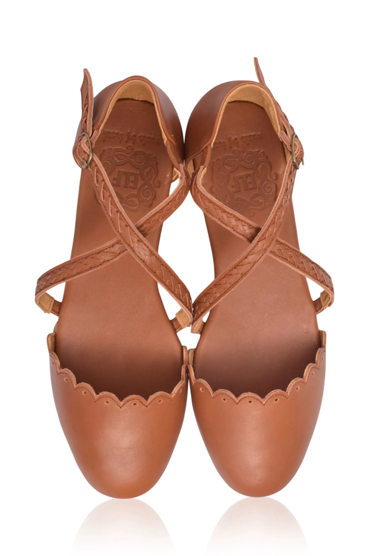 Montana Criss-Cross Leather Flats by ELF