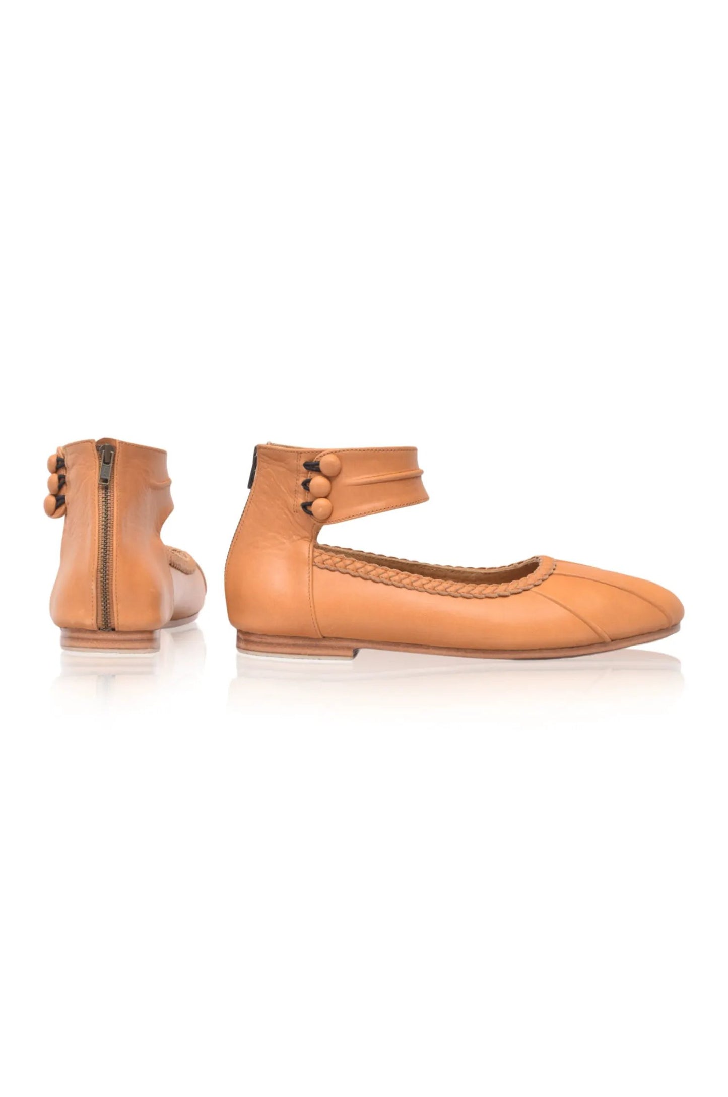Muse Ankle Strap Leather Ballet Flats (Sz. 4-10.5) by Local