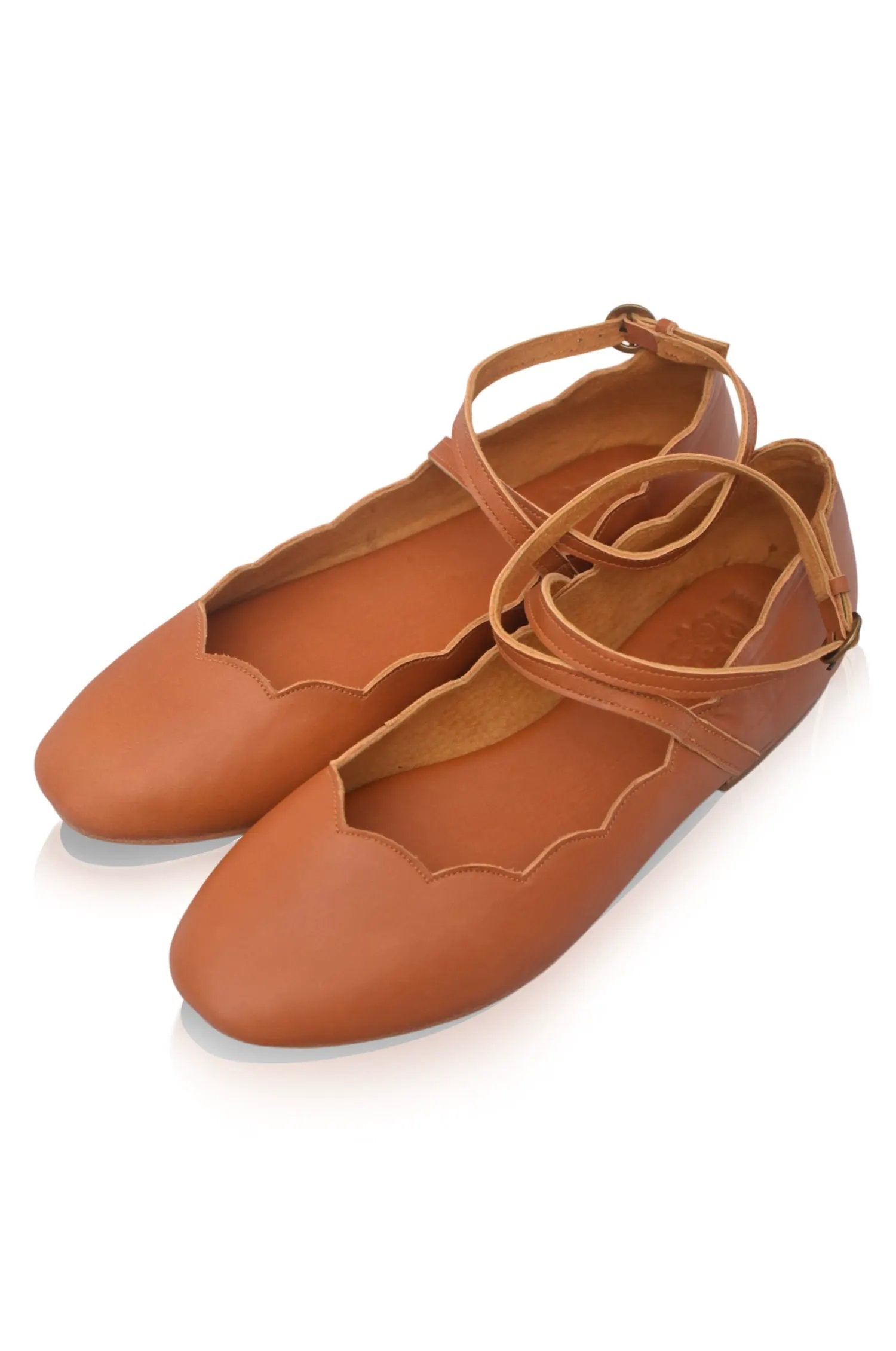 Myrelle Criss-Cross Leather Ballet Flats by ELF