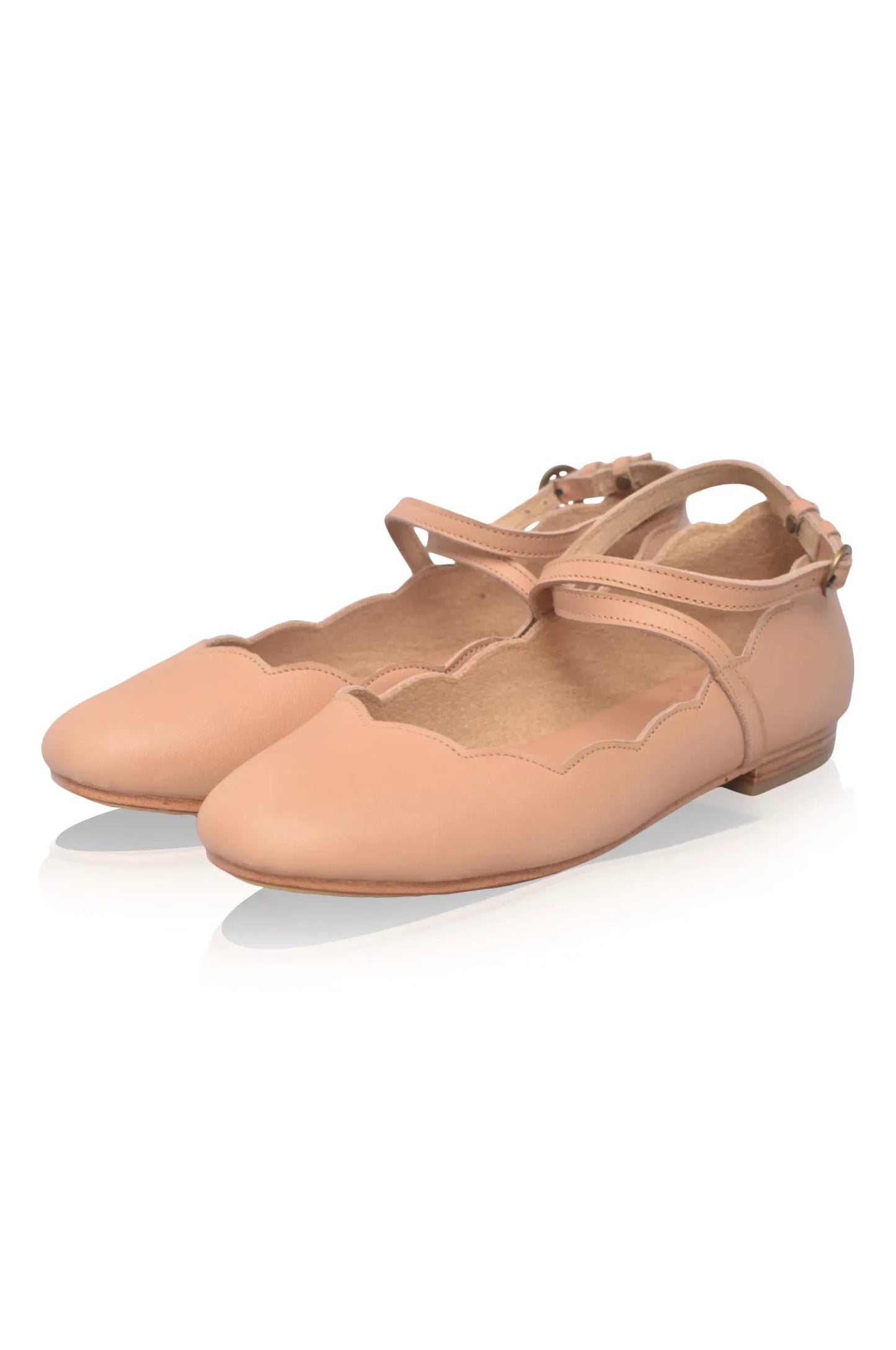 Myrelle Criss-Cross Leather Ballet Flats by ELF
