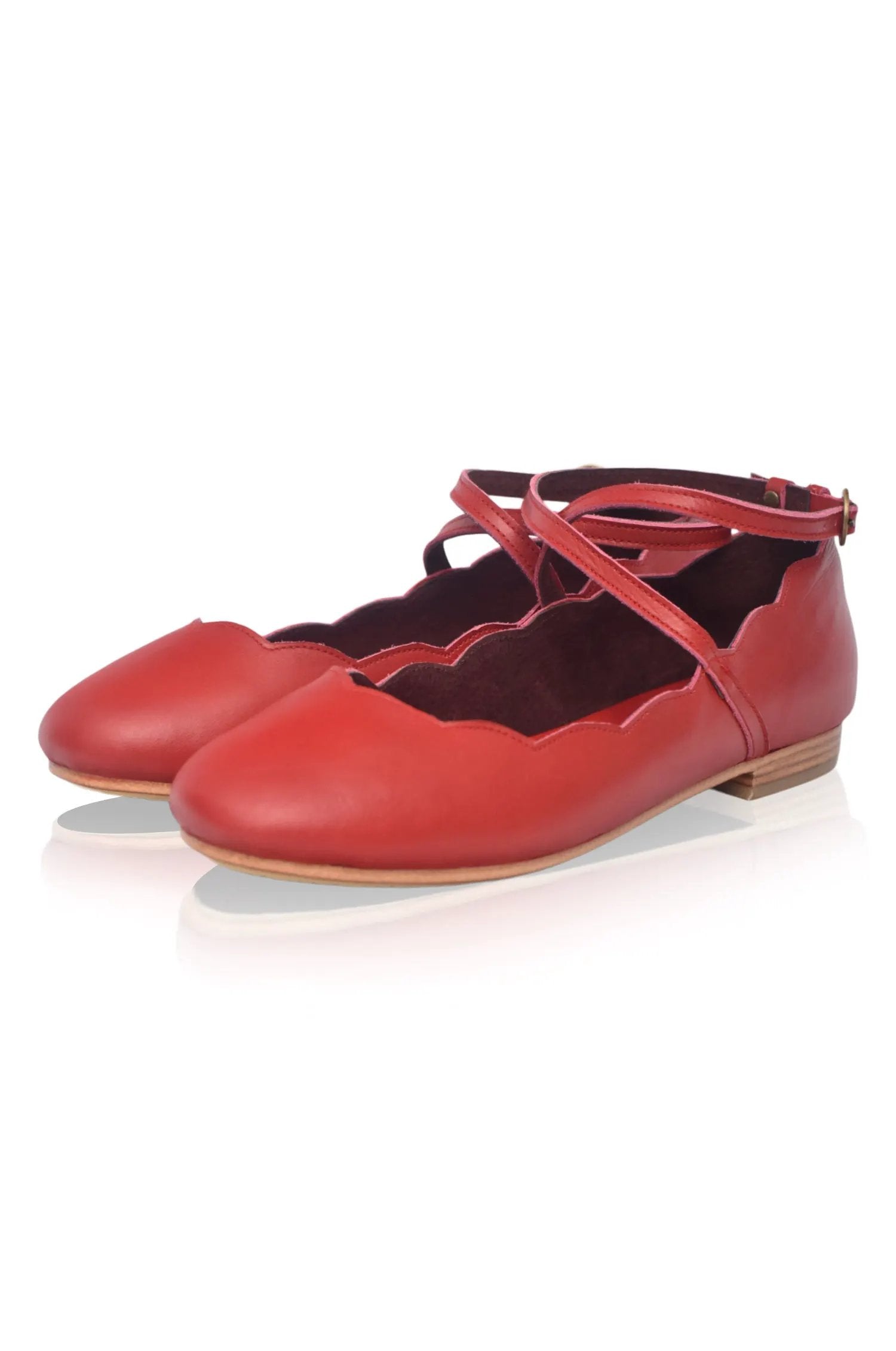 Myrelle Criss-Cross Leather Ballet Flats by ELF