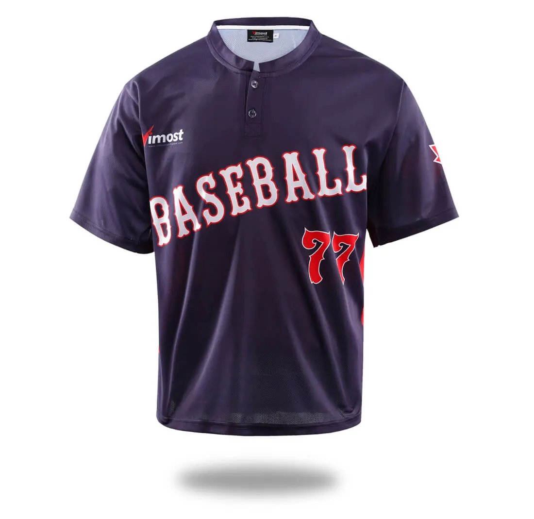 Custom Navy Baseball Shirt by Vimost Sportswear