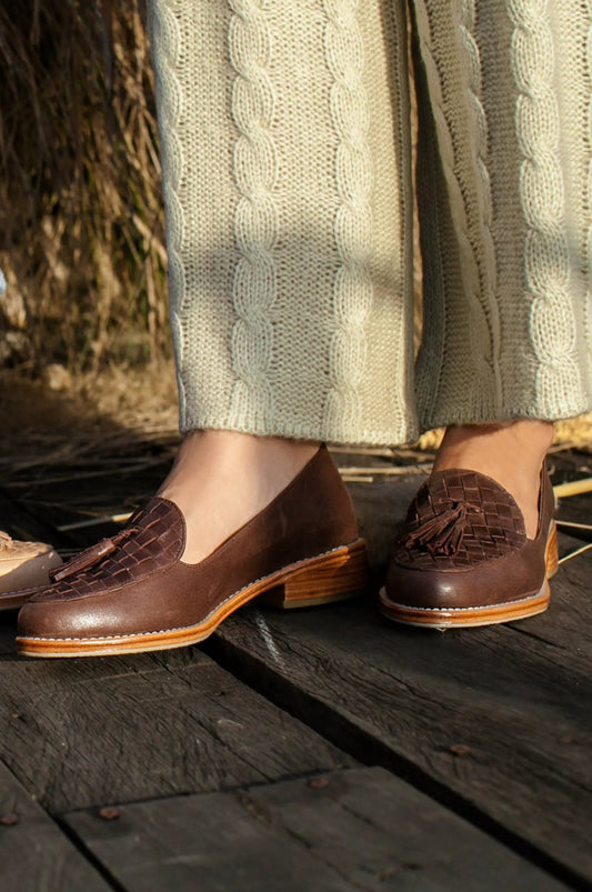 Nikita Woven Leather Loafers by ELF