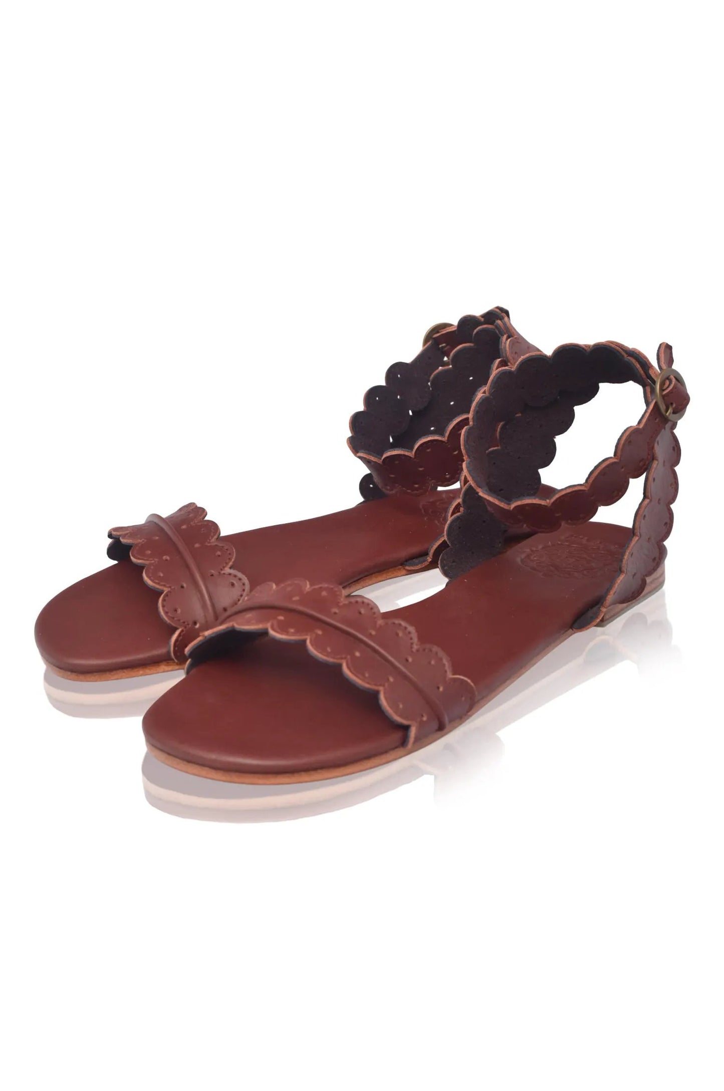 Nirvana Scalloped Wrap Leather Sandals by ELF