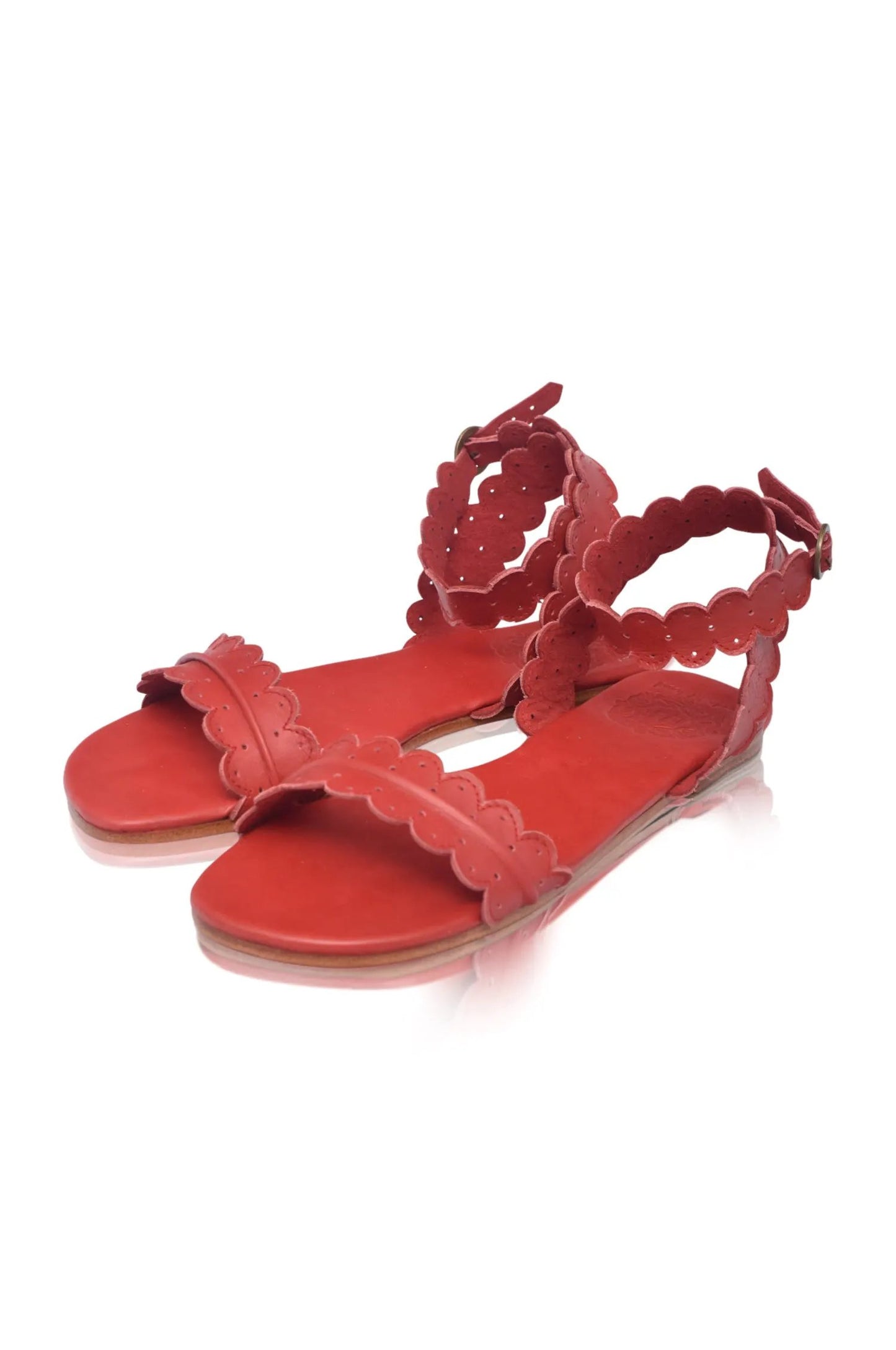 Nirvana Scalloped Wrap Leather Sandals by ELF