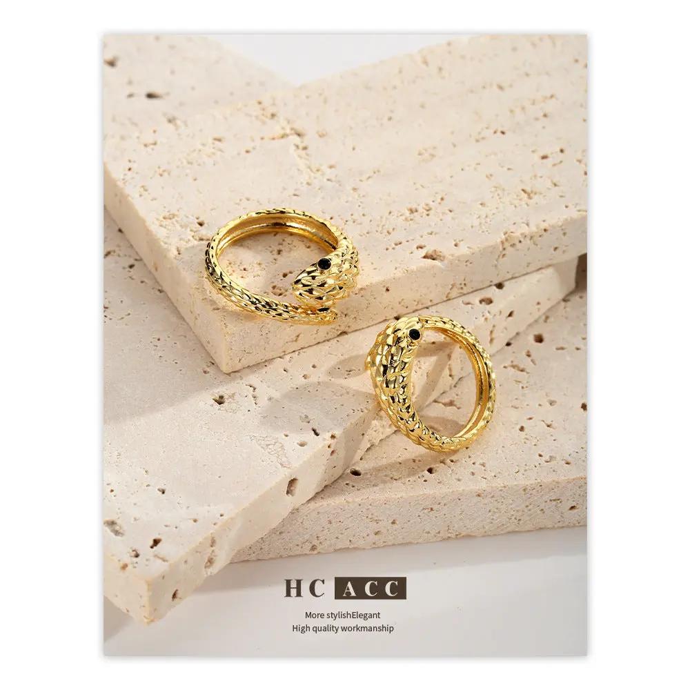 European and American Ring Snake-Shaped Women's Fashion Fashion Fashion Cool Style Personality Design Cold Pattern ins Small Snake Ring Plain Ring by Dropsure