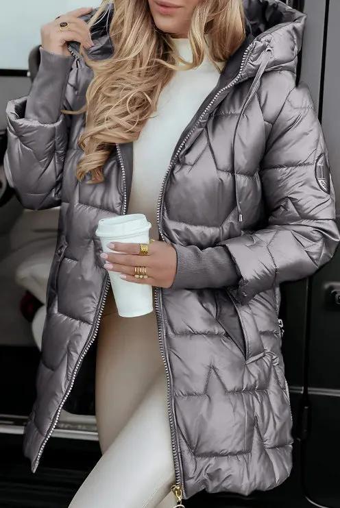 Hooded cotton jacket with three zippers by Dropsure