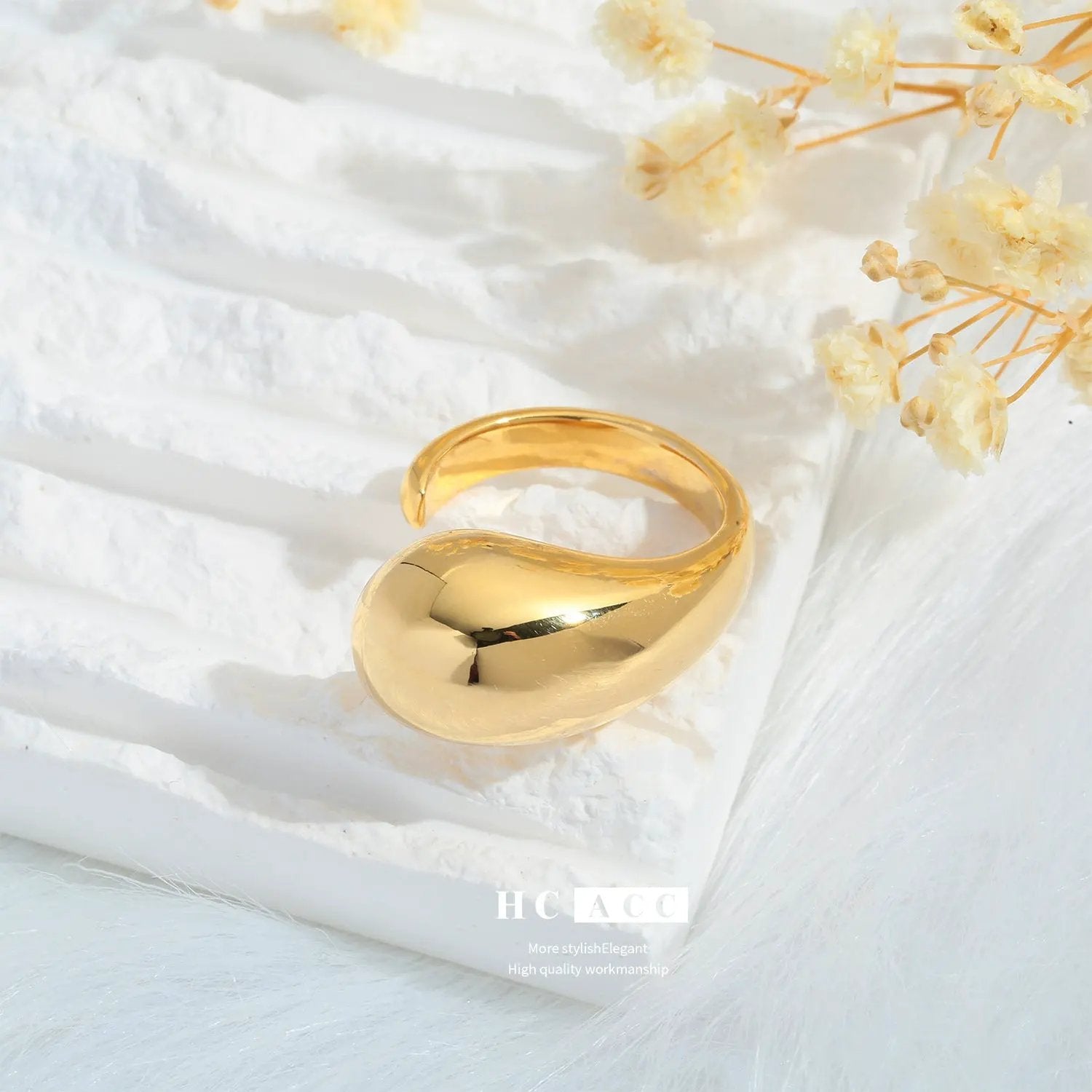 Fashion Irregular Ring Niche Design European and American Style Open Ring Women's Light Luxury High-end Ins Style Ring by Dropsure