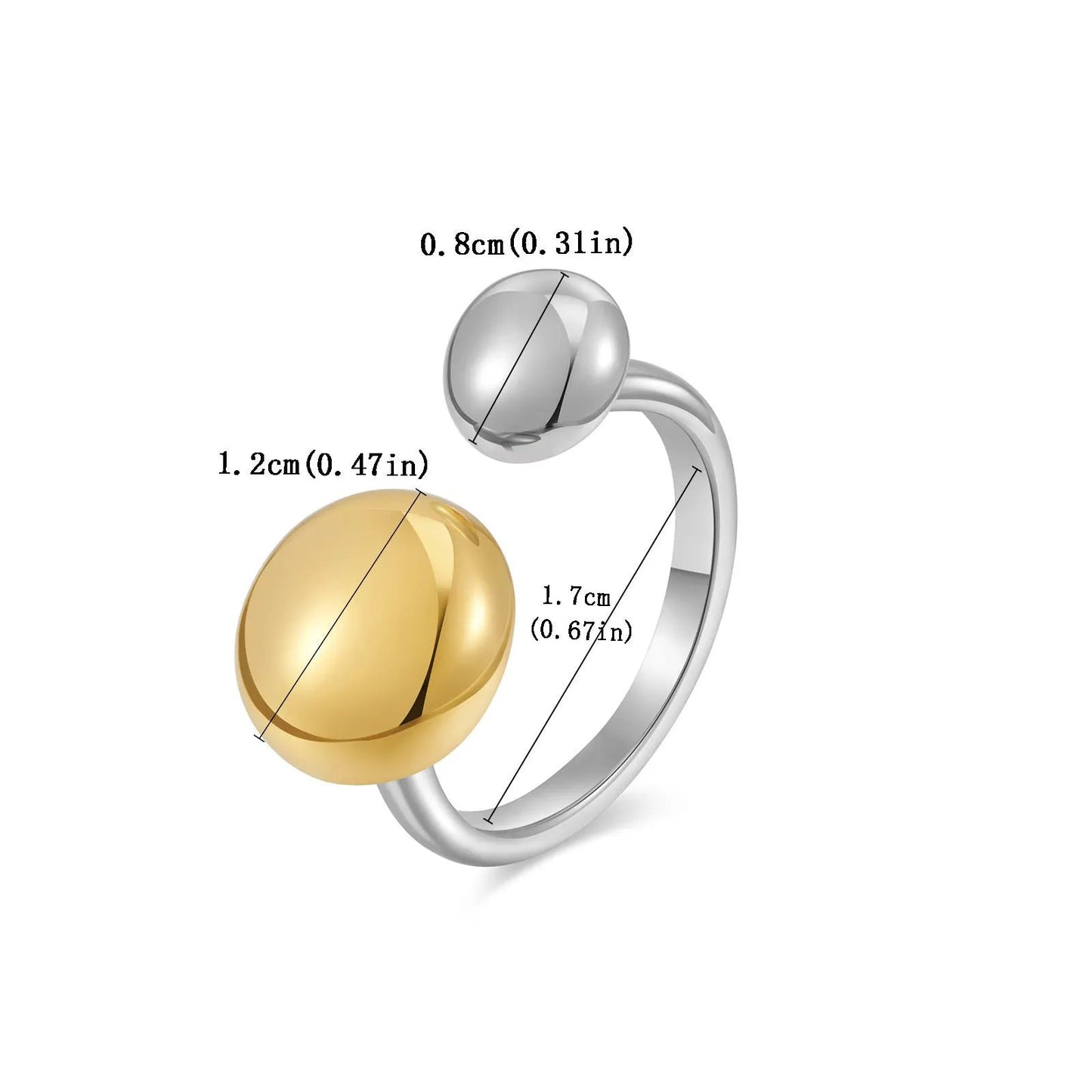 Europe and the United States cross-border new small size round cake ring personality exaggerated high sense 18K gold open ring women by Dropsure