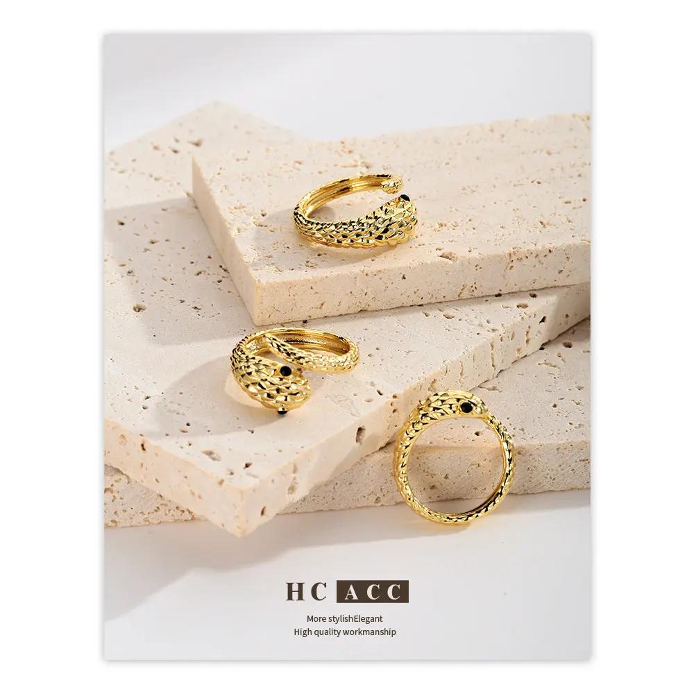 European and American Ring Snake-Shaped Women's Fashion Fashion Fashion Cool Style Personality Design Cold Pattern ins Small Snake Ring Plain Ring by Dropsure