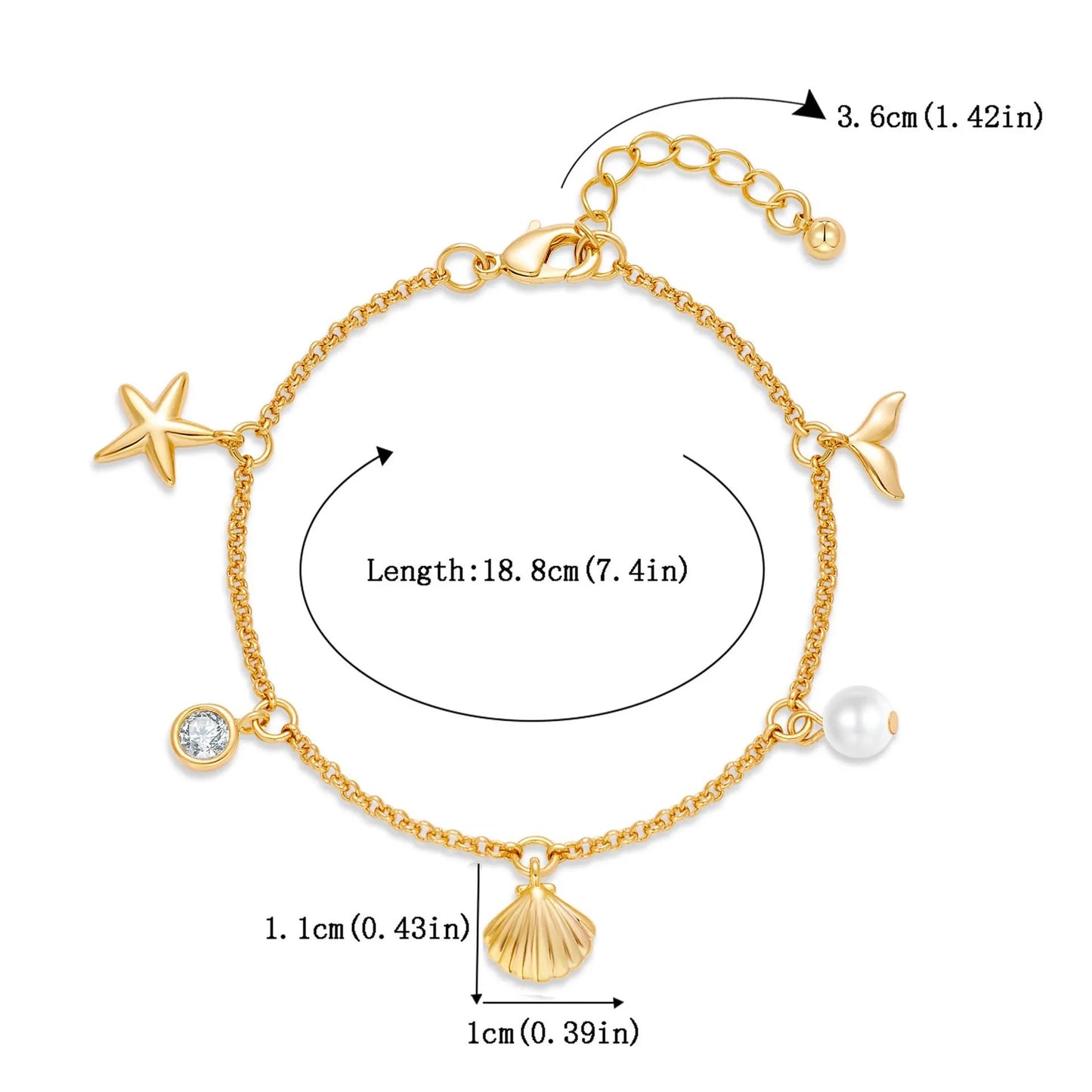 European and American Cross-border Fashion Personalized Ocean Necklace Summer Bracelet Women's Exquisite New Gift Jewelry High-end Bracelet by Dropsure