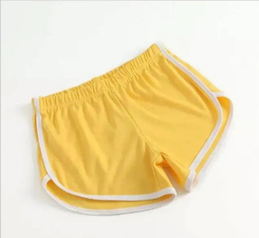 Women's sports shorts, home casual solid-color fashionable yoga beach pants, candy-colored hot pants by Dropsure