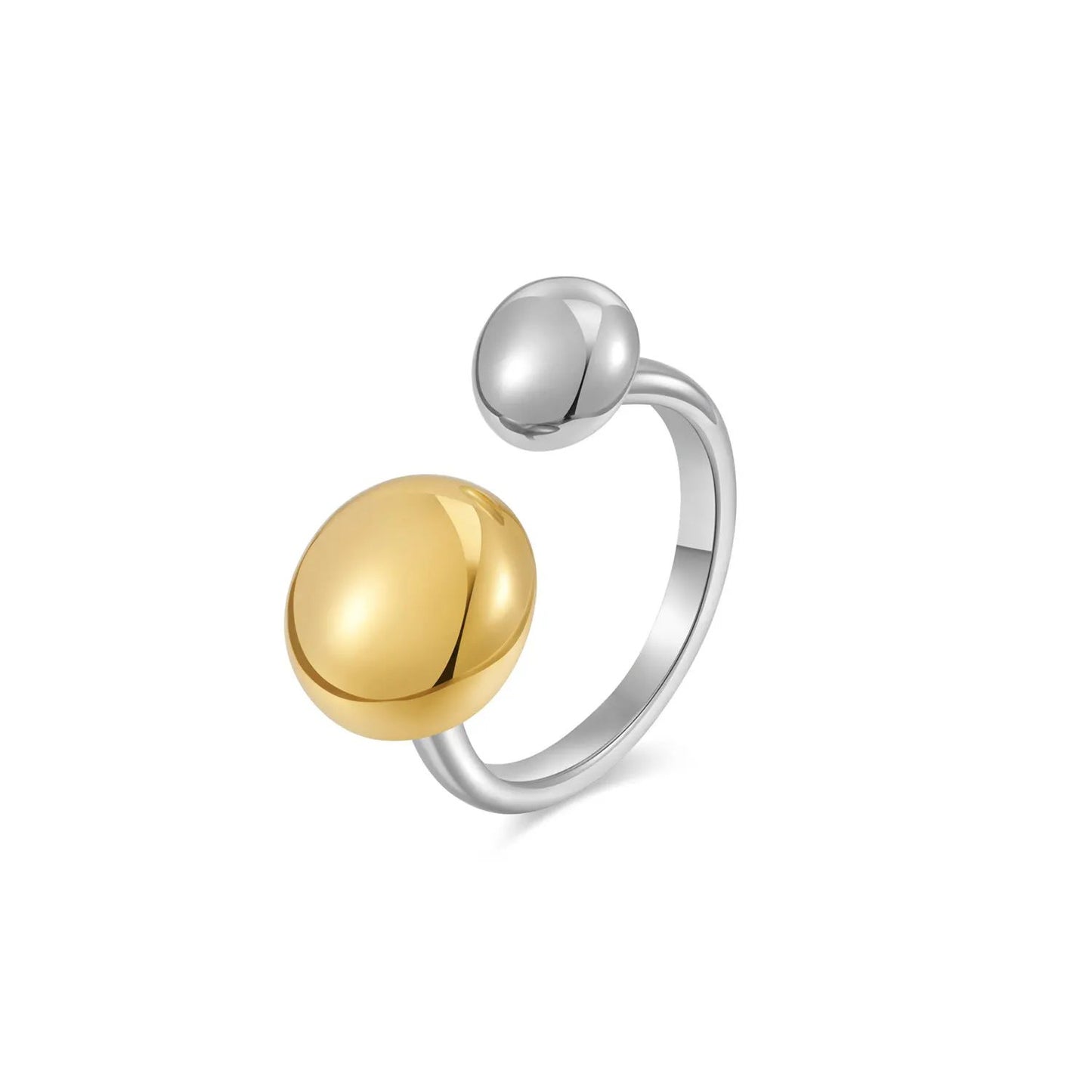 Europe and the United States cross-border new small size round cake ring personality exaggerated high sense 18K gold open ring women by Dropsure