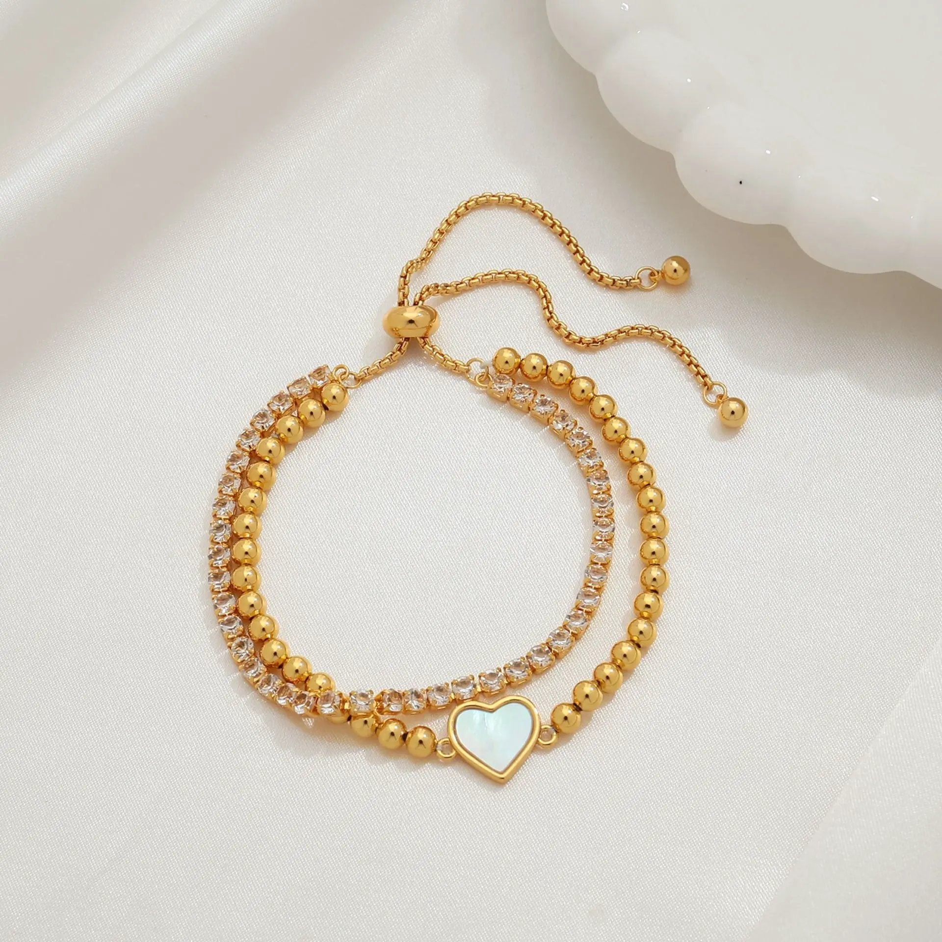 Style Design Hand Jewelry Stacked Chain Splicing Chain Love Bracelet Premium 18K Gold Bracelet by Dropsure
