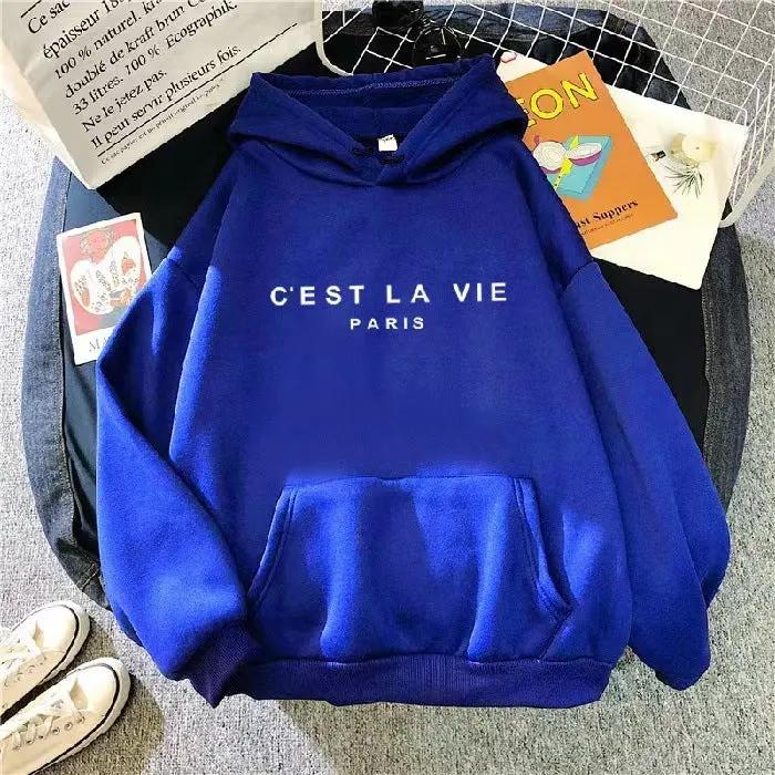 letter print new hooded sweater women's spring long-sleeved lazy style loose hooded top by Dropsure