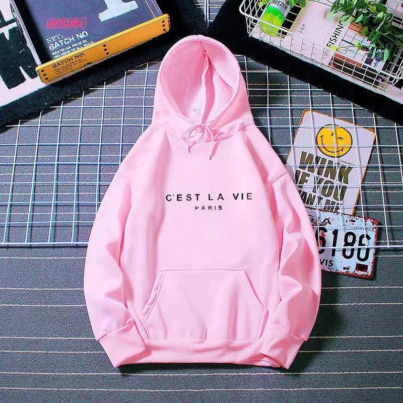 letter print new hooded sweater women's spring long-sleeved lazy style loose hooded top by Dropsure