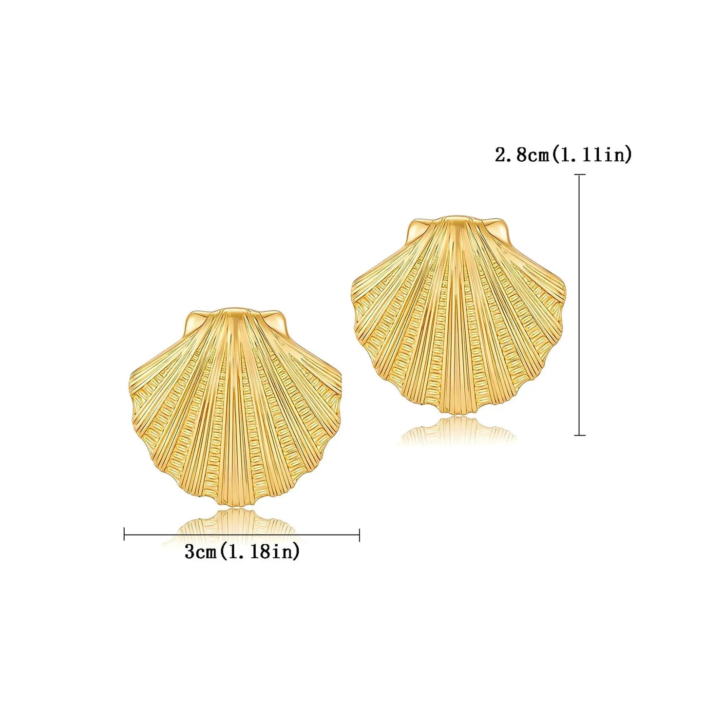 Earrings with high-end feel, starfish shells, ins earrings, metallic shell earrings, light luxury earrings by Dropsure