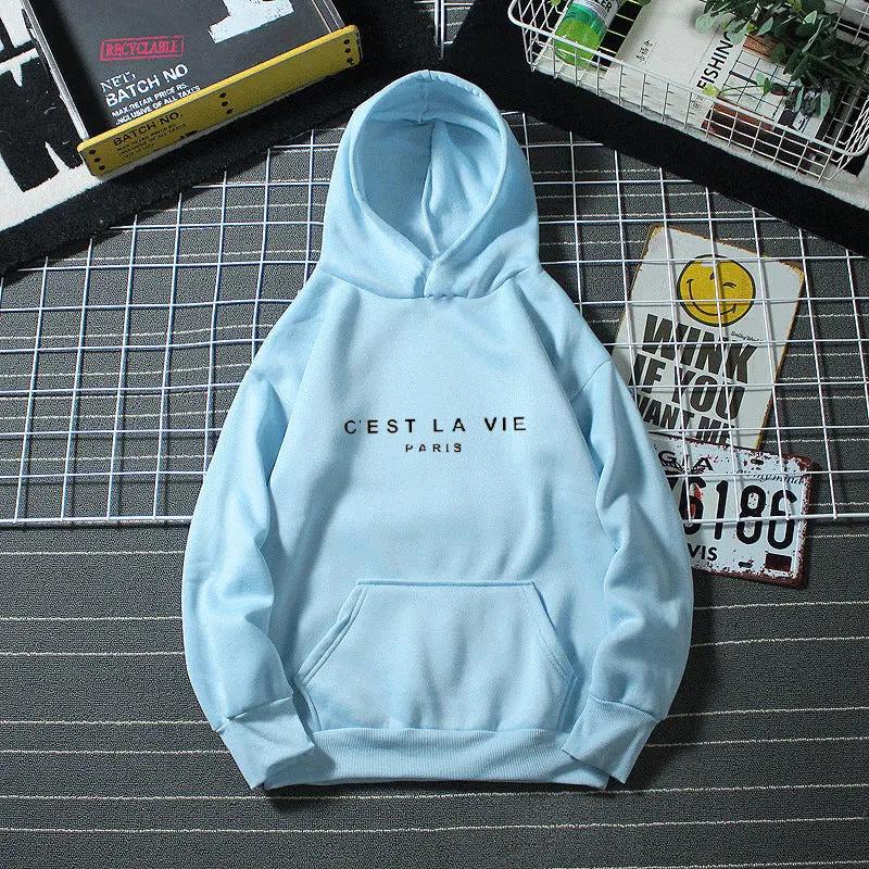 letter print new hooded sweater women's spring long-sleeved lazy style loose hooded top by Dropsure
