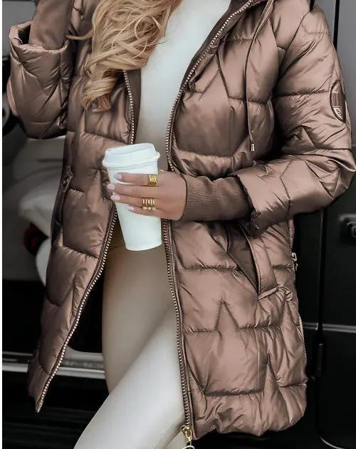 Hooded cotton jacket with three zippers by Dropsure