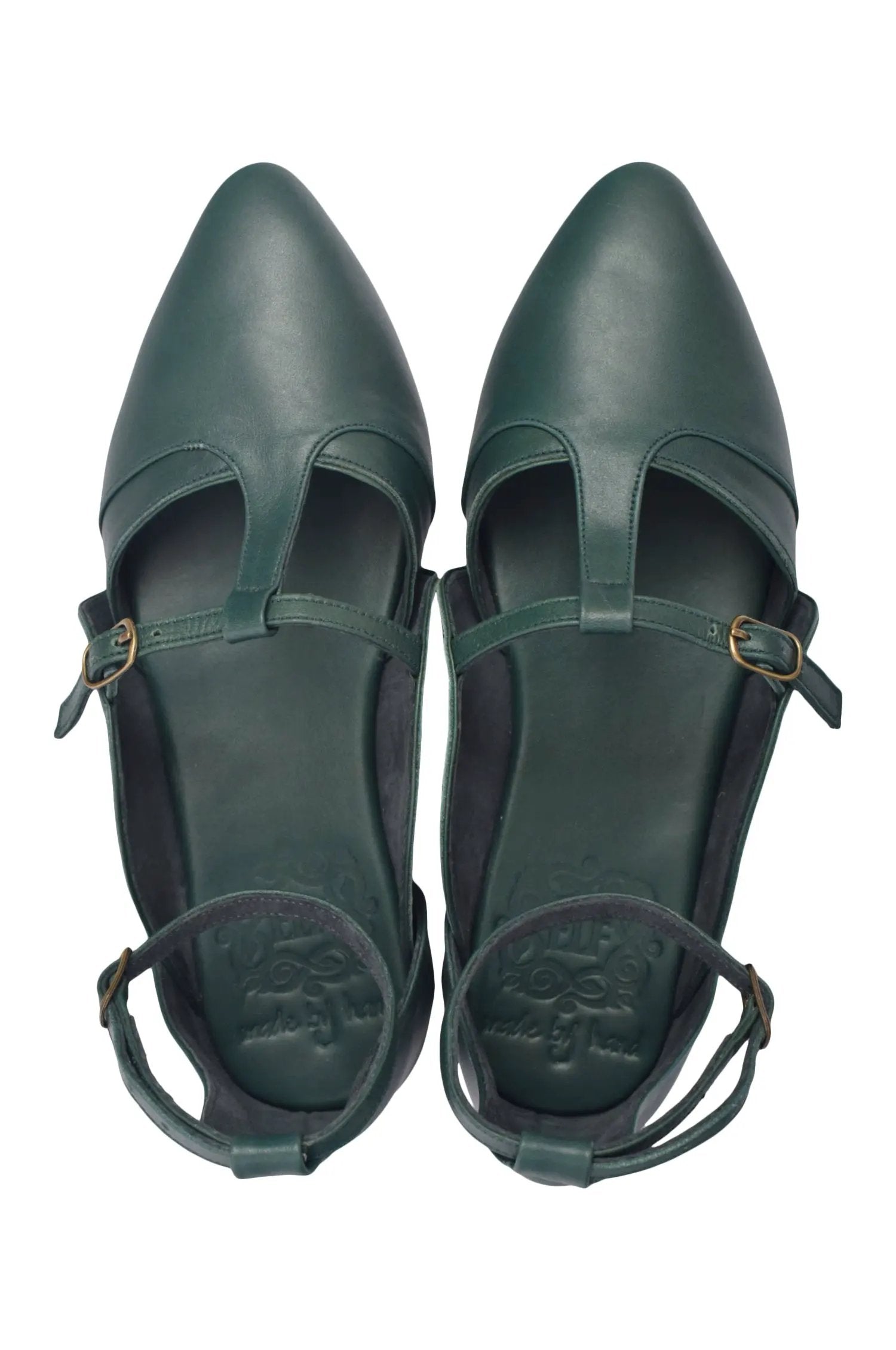On The Go Pointed Toe T-Strap Flats by ELF