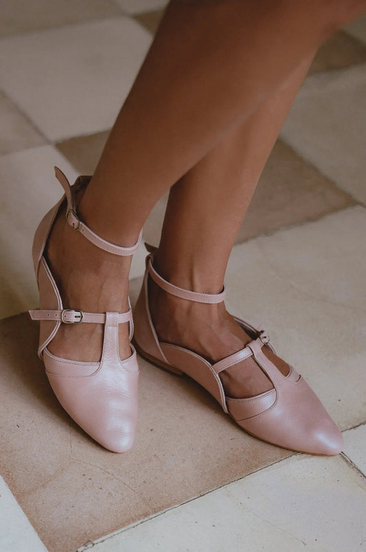 On The Go Pointed Toe T-Strap Flats by ELF