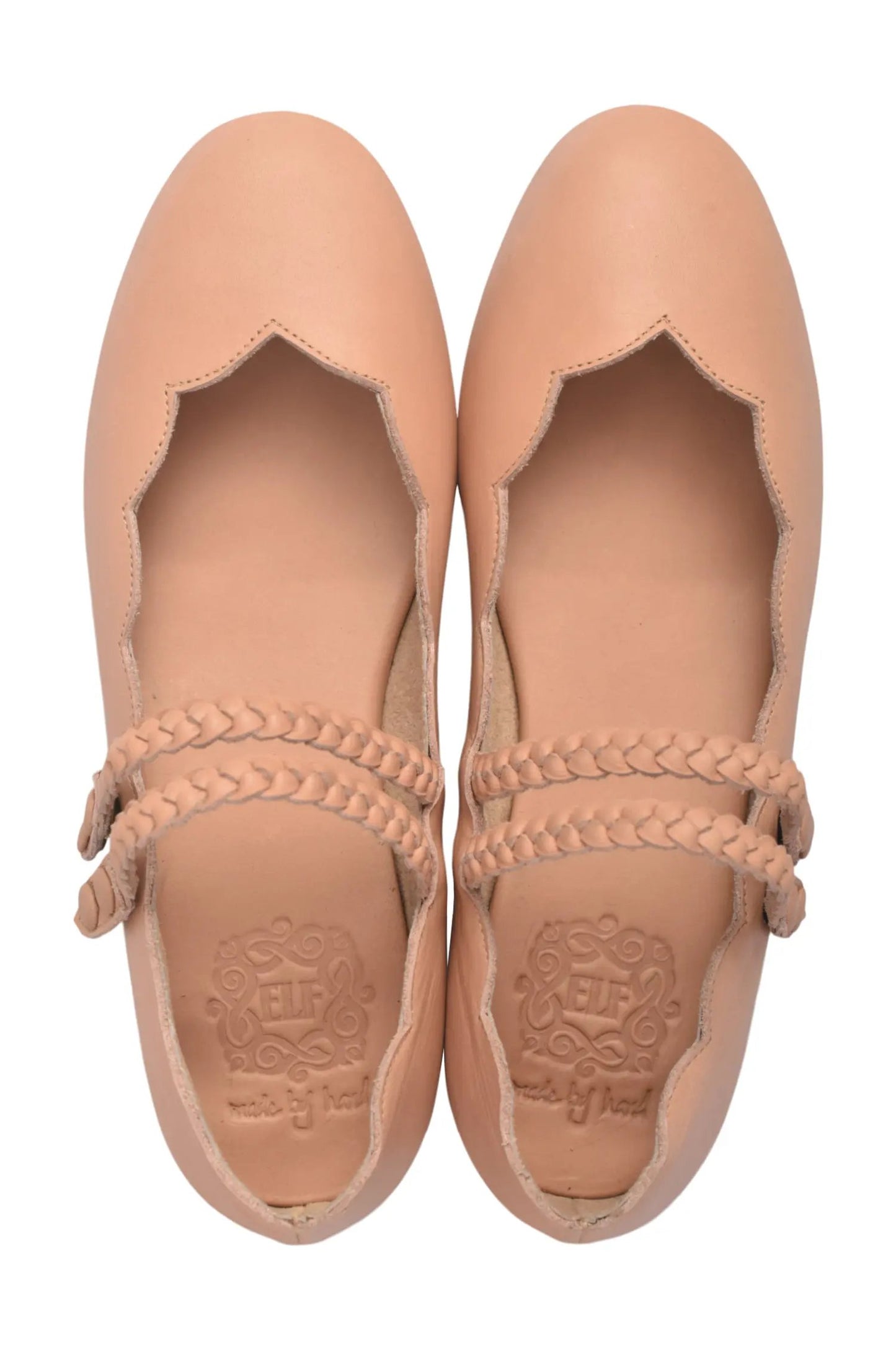 Prima Scalloped Leather Ballet Flats by ELF