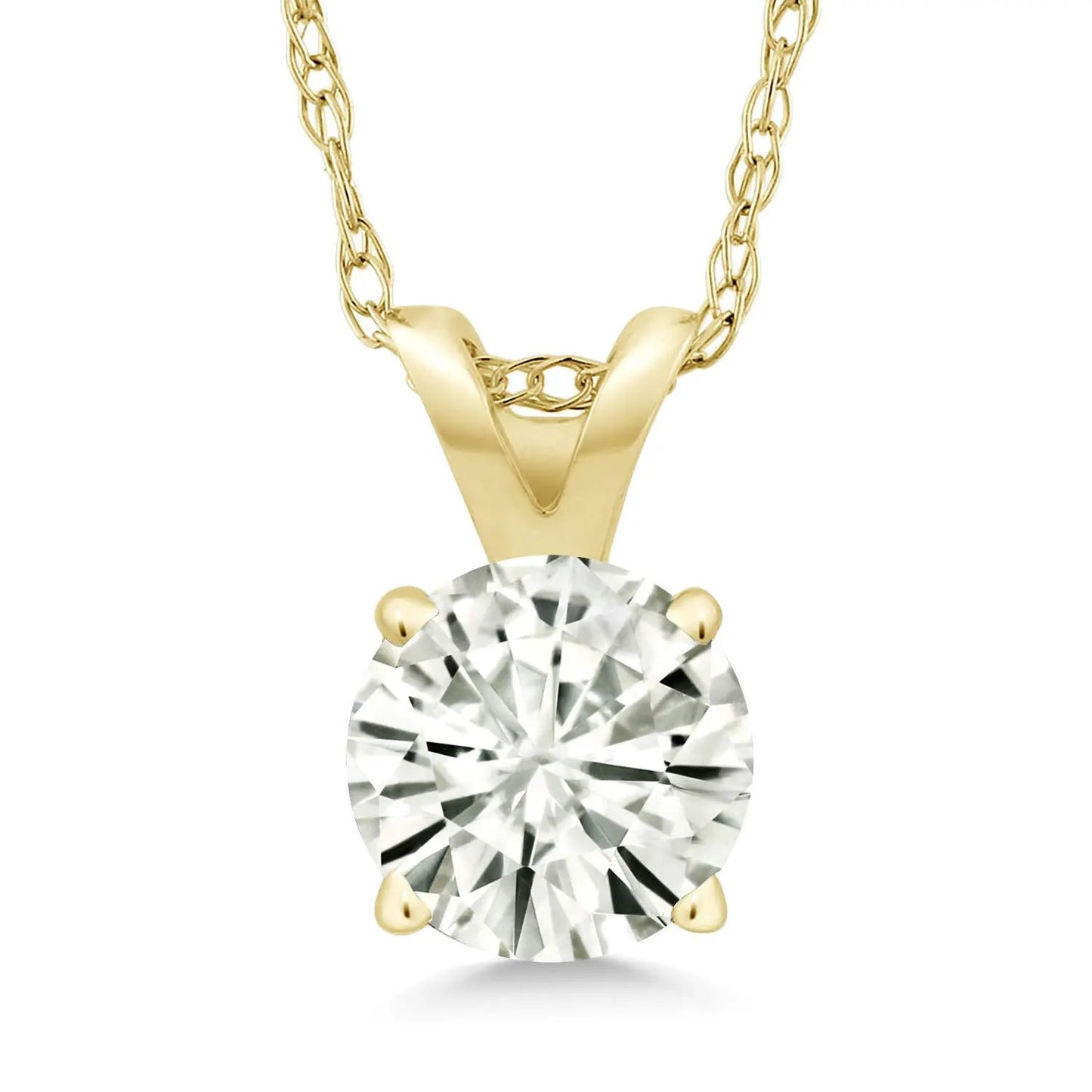 2.00 CTW Created Moissanite Solitaire Pendant Necklace – 14K Gold by SightHolderDiamonds LLC