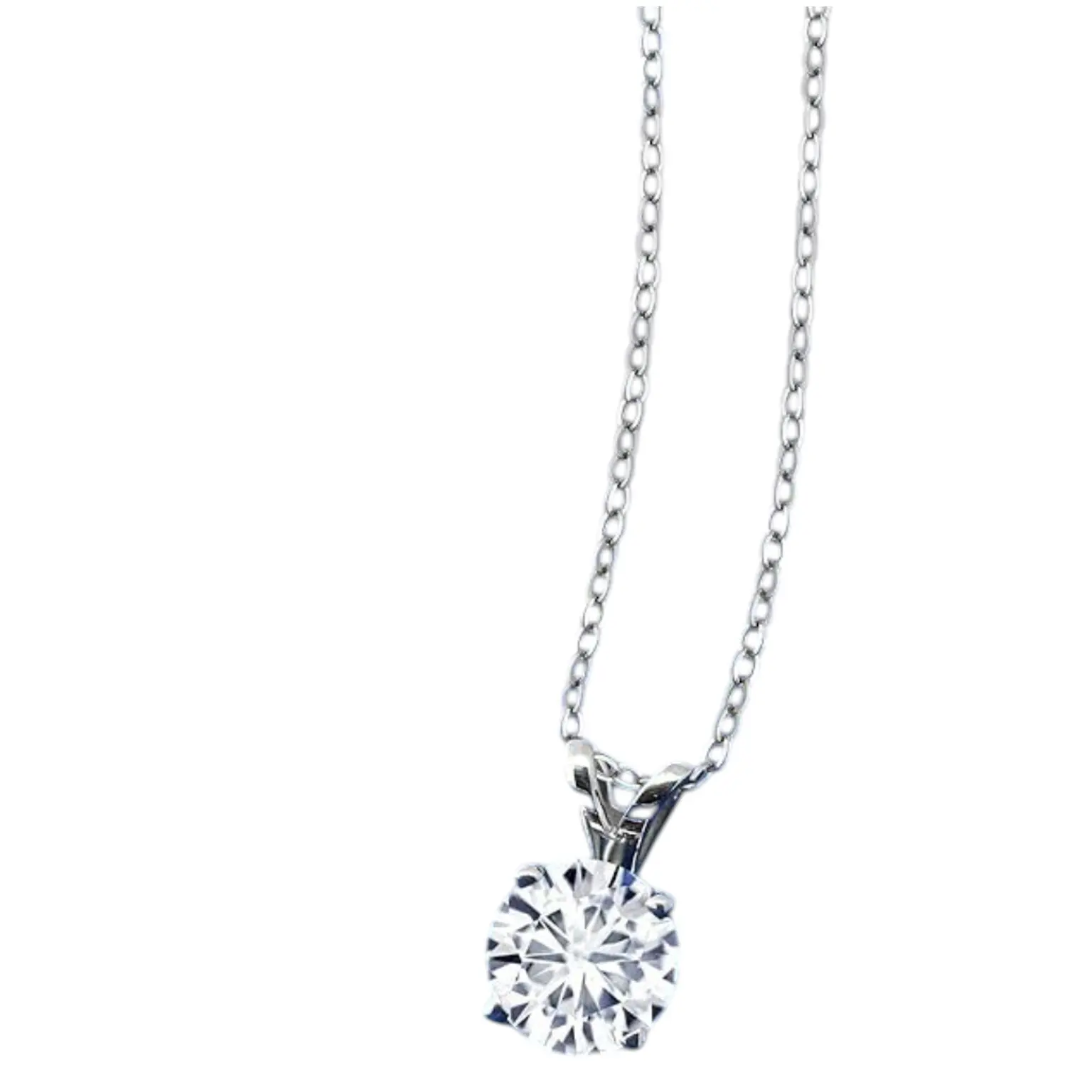 2.00 CTW Created Moissanite Solitaire Pendant Necklace – 14K Gold by SightHolderDiamonds LLC