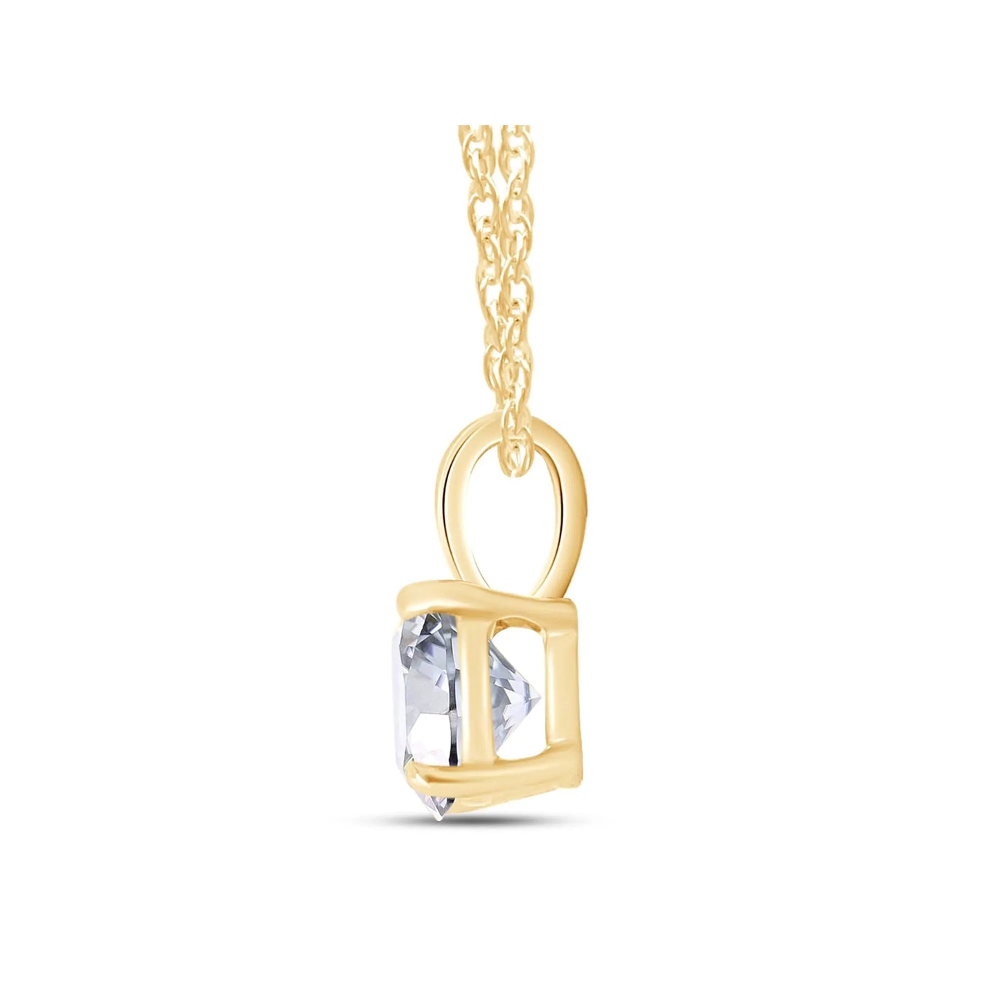 2.00 CTW Created Moissanite Solitaire Pendant Necklace – 14K Gold by SightHolderDiamonds LLC