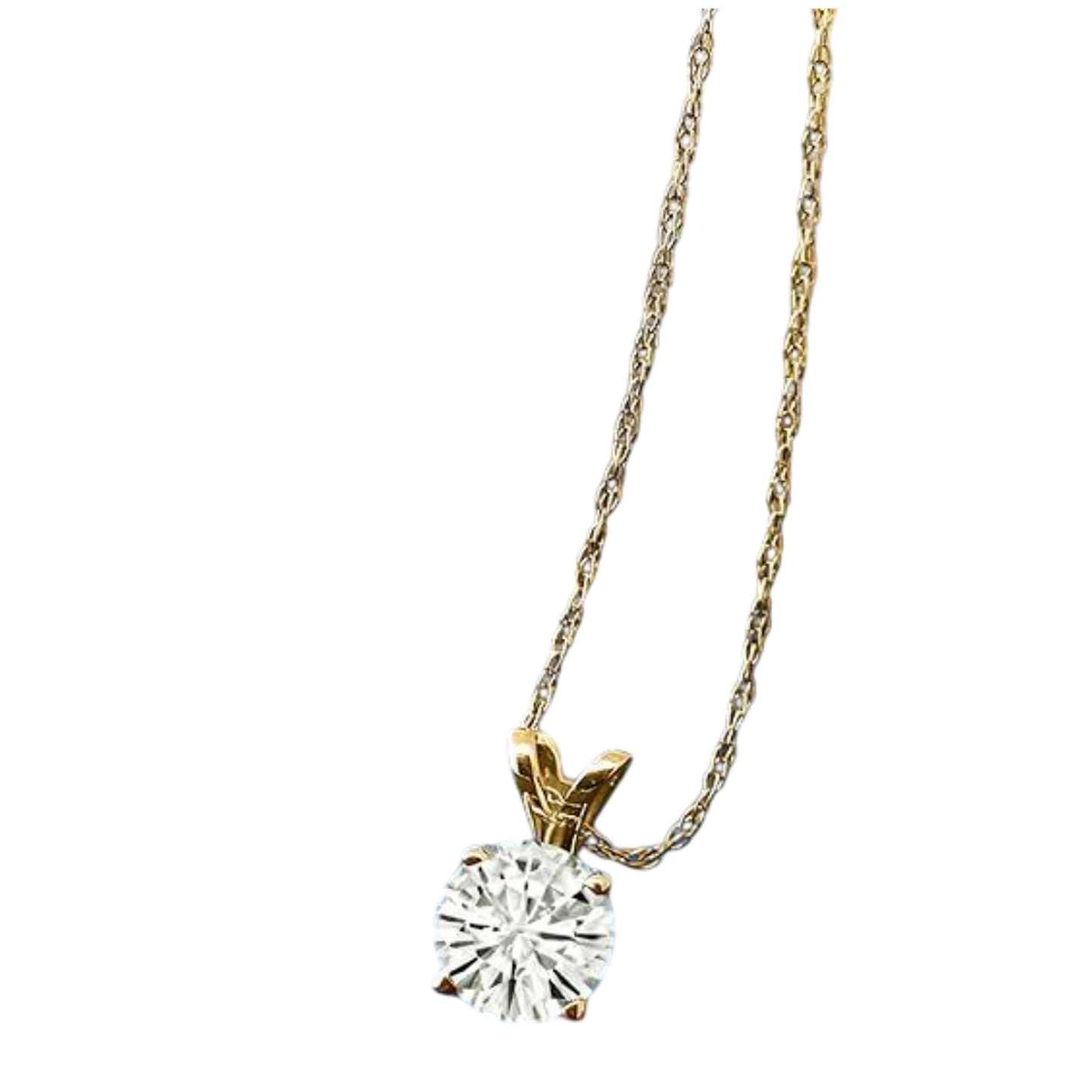 2.00 CTW Created Moissanite Solitaire Pendant Necklace – 14K Gold by SightHolderDiamonds LLC