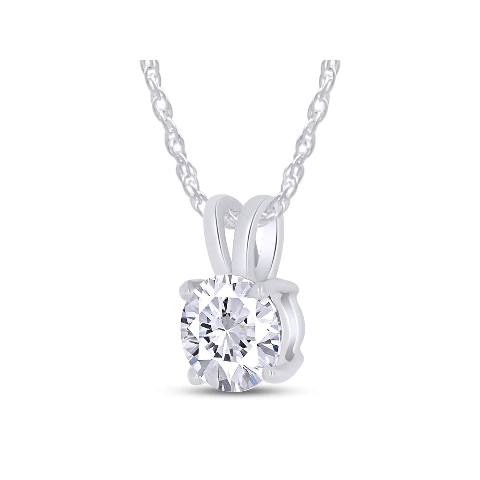 2.00 CTW Created Moissanite Solitaire Pendant Necklace – 14K Gold by SightHolderDiamonds LLC