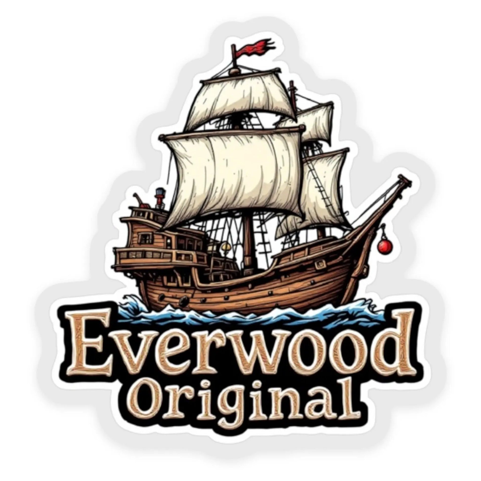 Pirate Ship Clear Sticker by Everwood Original