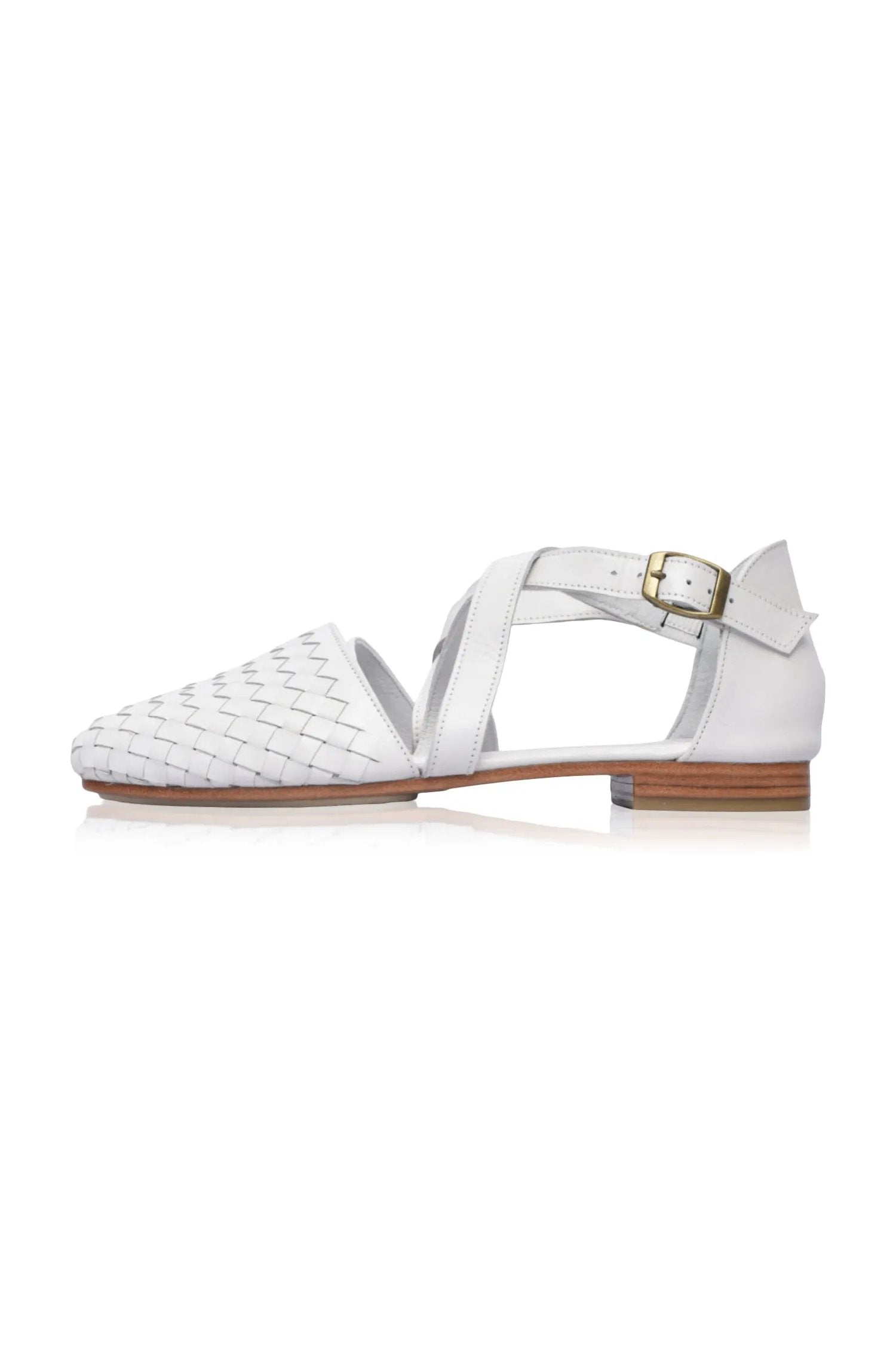 Riviera Woven Leather Flats by ELF