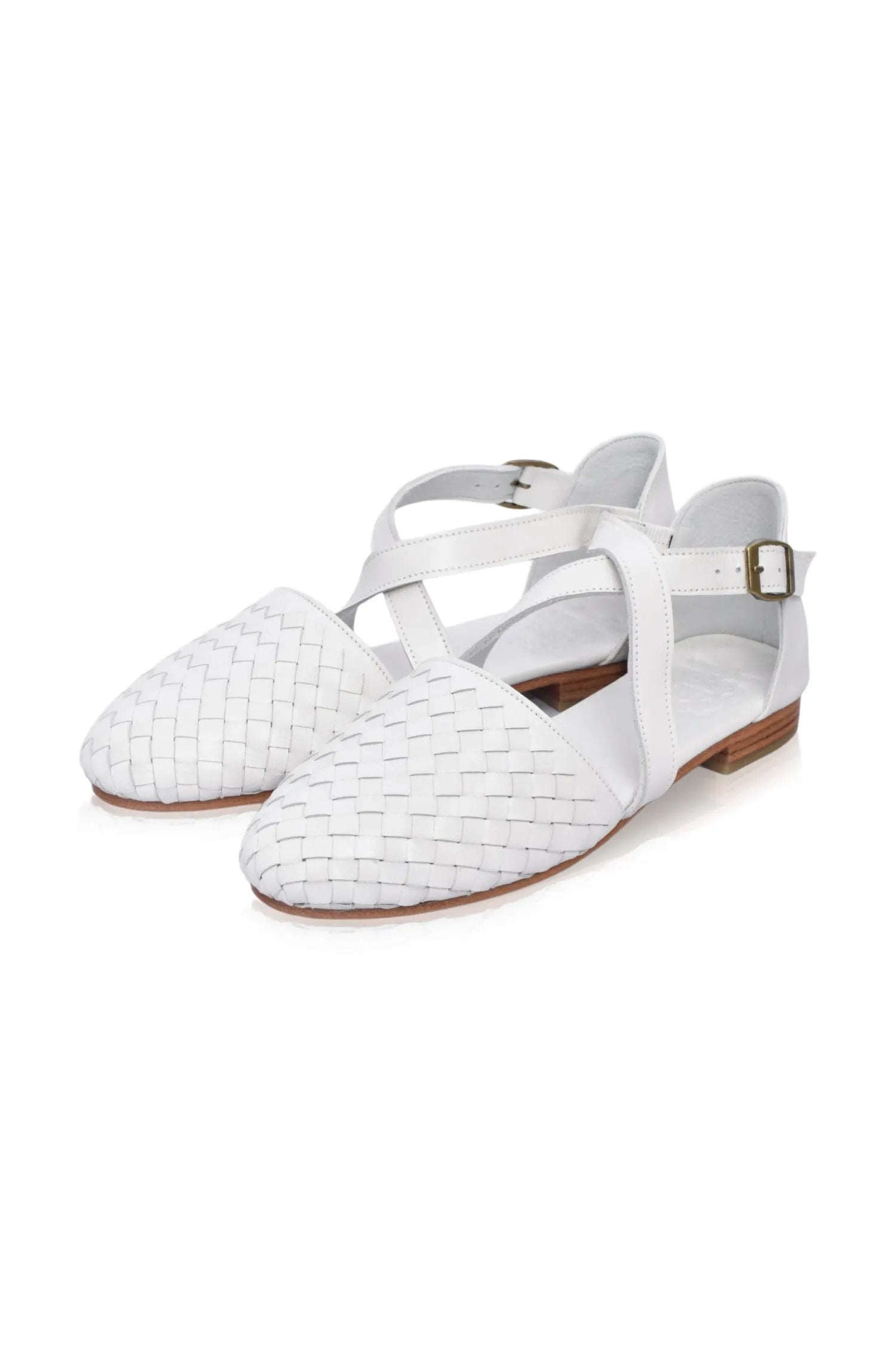 Riviera Woven Leather Flats by ELF