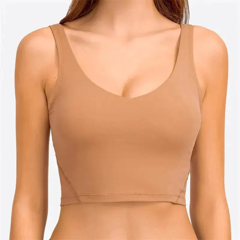 Nepoagym PASSION Tank Top with Shelf Built In Bra Crop Top with Removable Padding Longline Sports Bra for Yoga Gym by NEPOAGYM Official Store